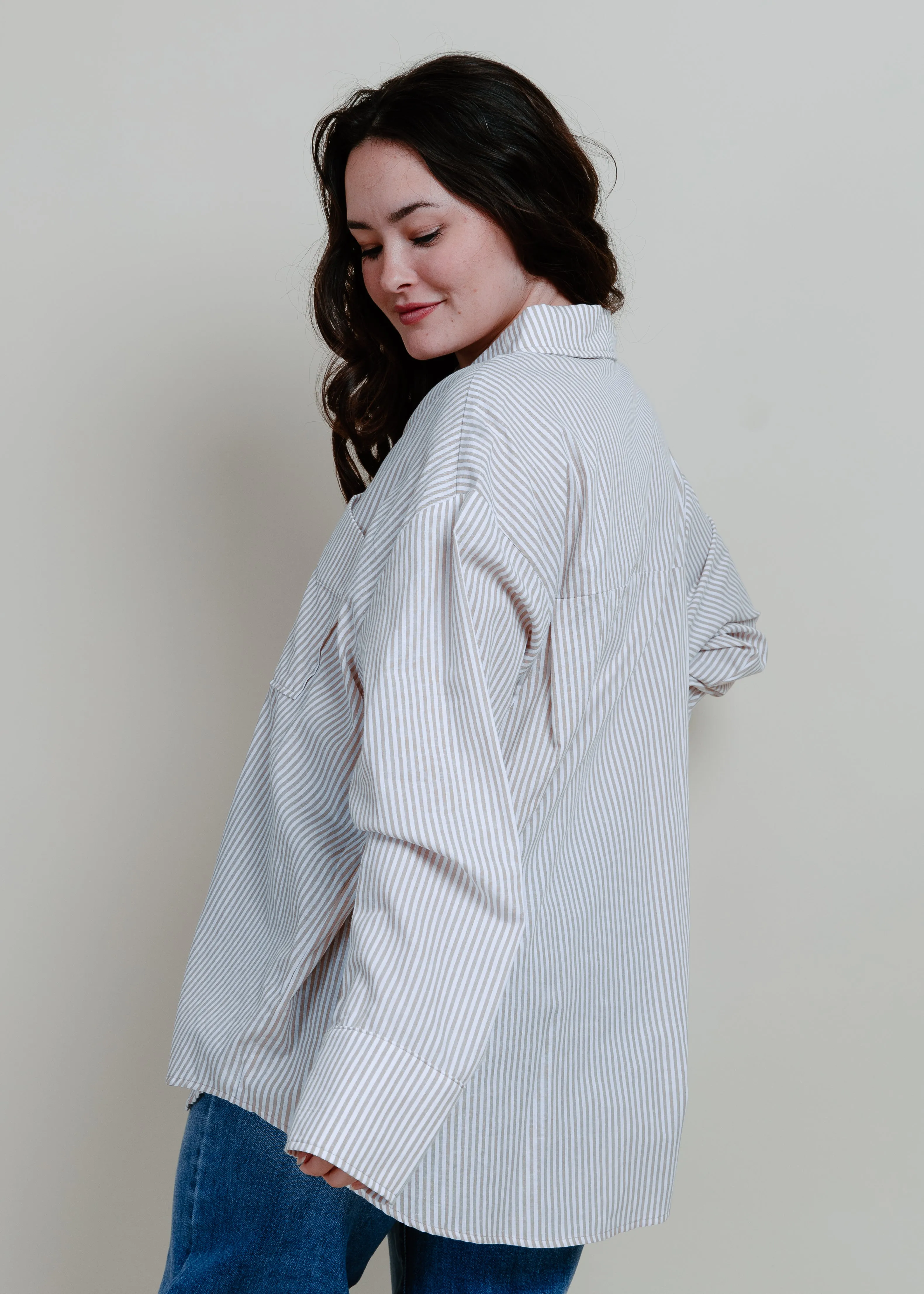 Breezy Striped Button-Down Shirt sold by Vinnie Louise product image thumbnail 4