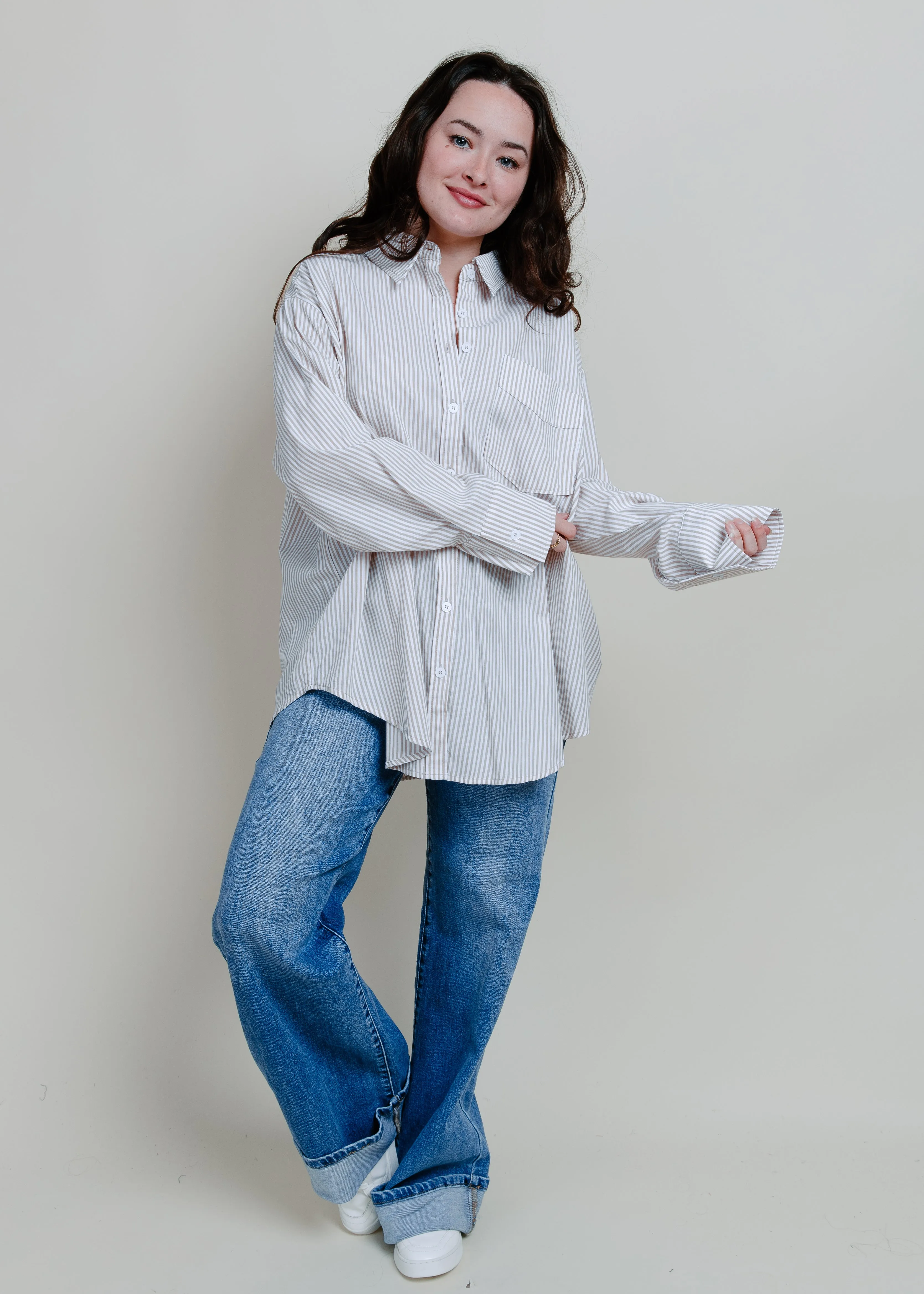 Breezy Striped Button-Down Shirt sold by Vinnie Louise product image thumbnail 5