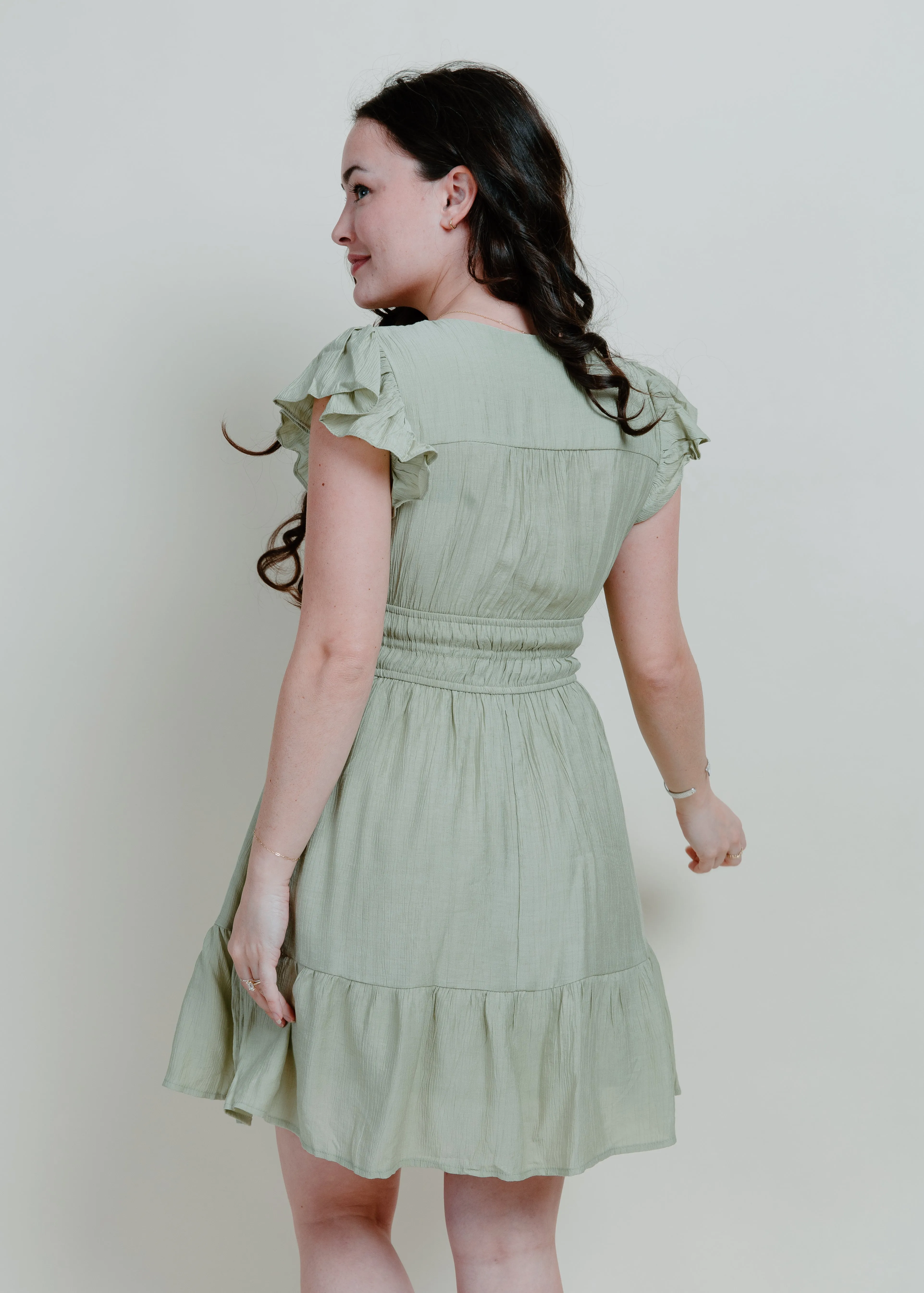 Eden Mini Dress - Sage sold by Vinnie Louise product image thumbnail 3