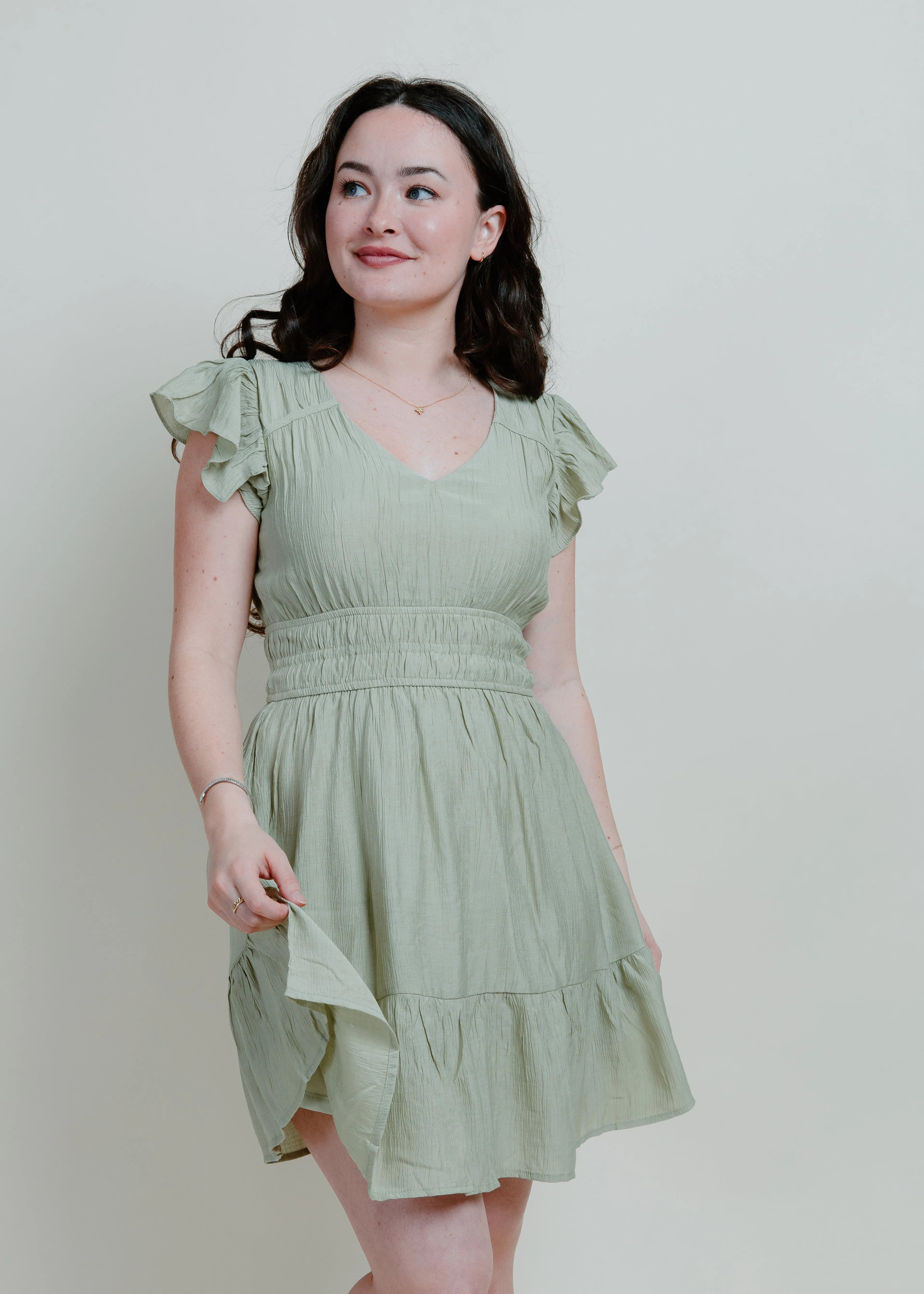 Eden Mini Dress - Sage sold by Vinnie Louise