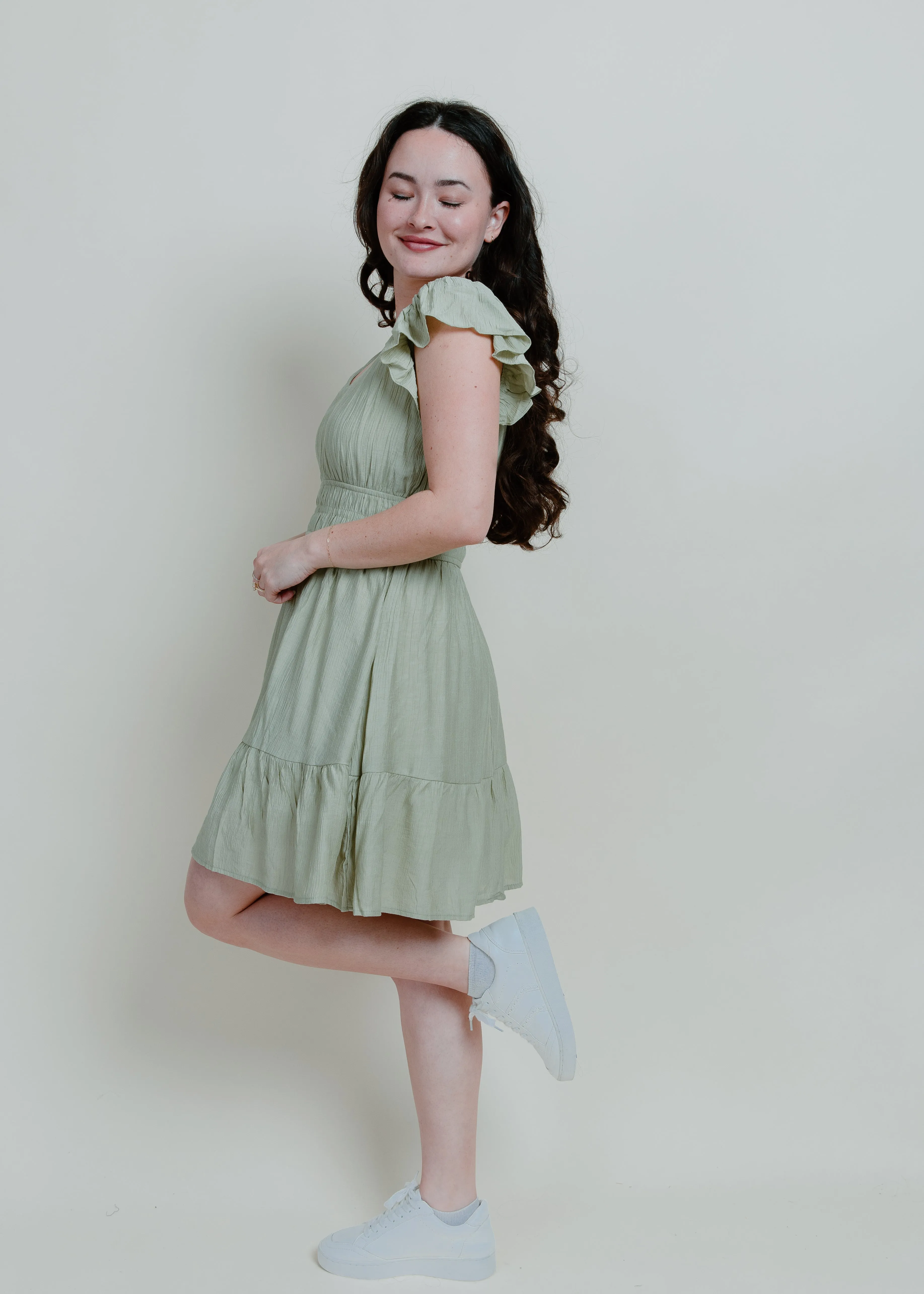 Eden Mini Dress - Sage sold by Vinnie Louise product image thumbnail 2