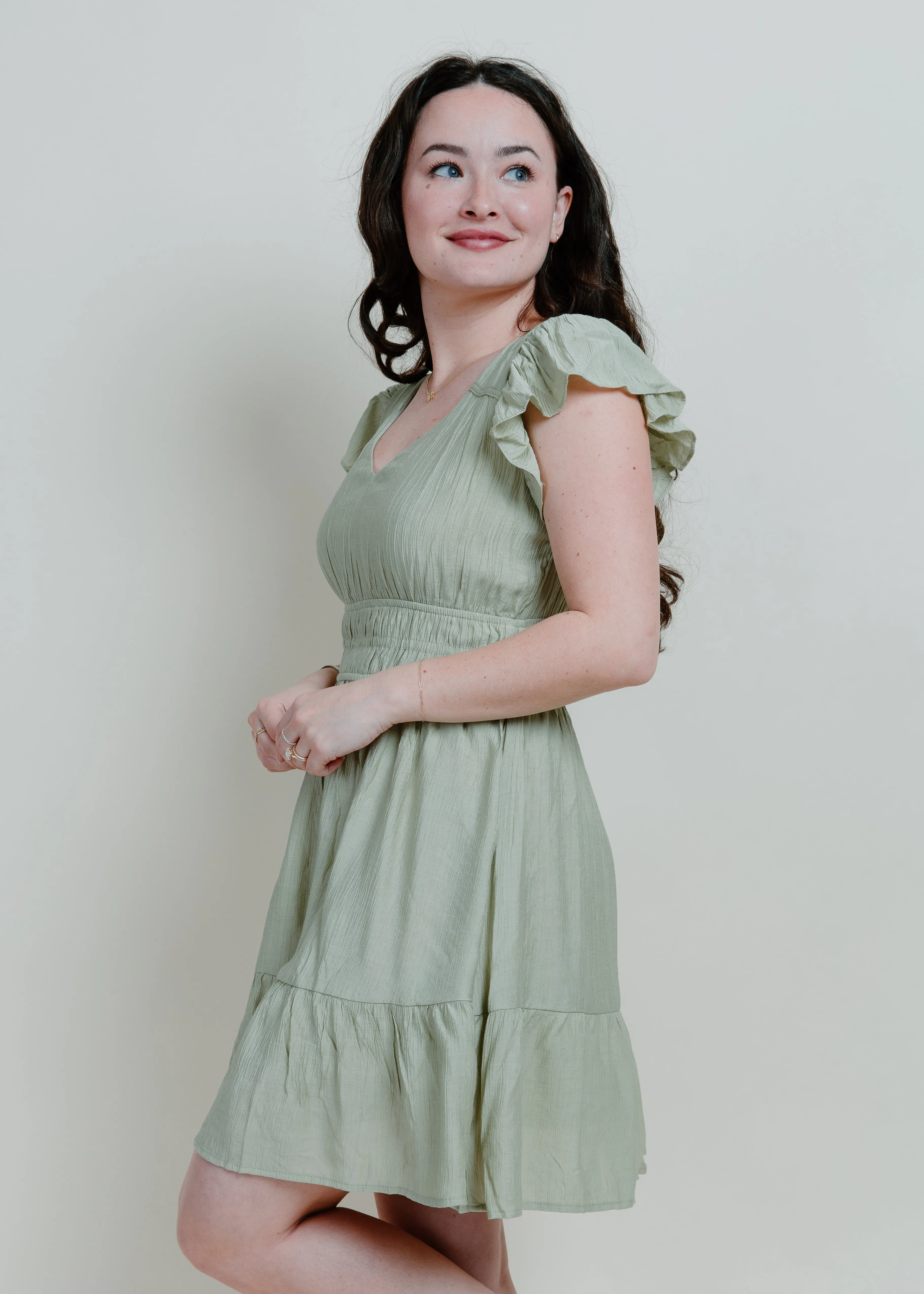 Eden Mini Dress - Sage sold by Vinnie Louise product image thumbnail 4