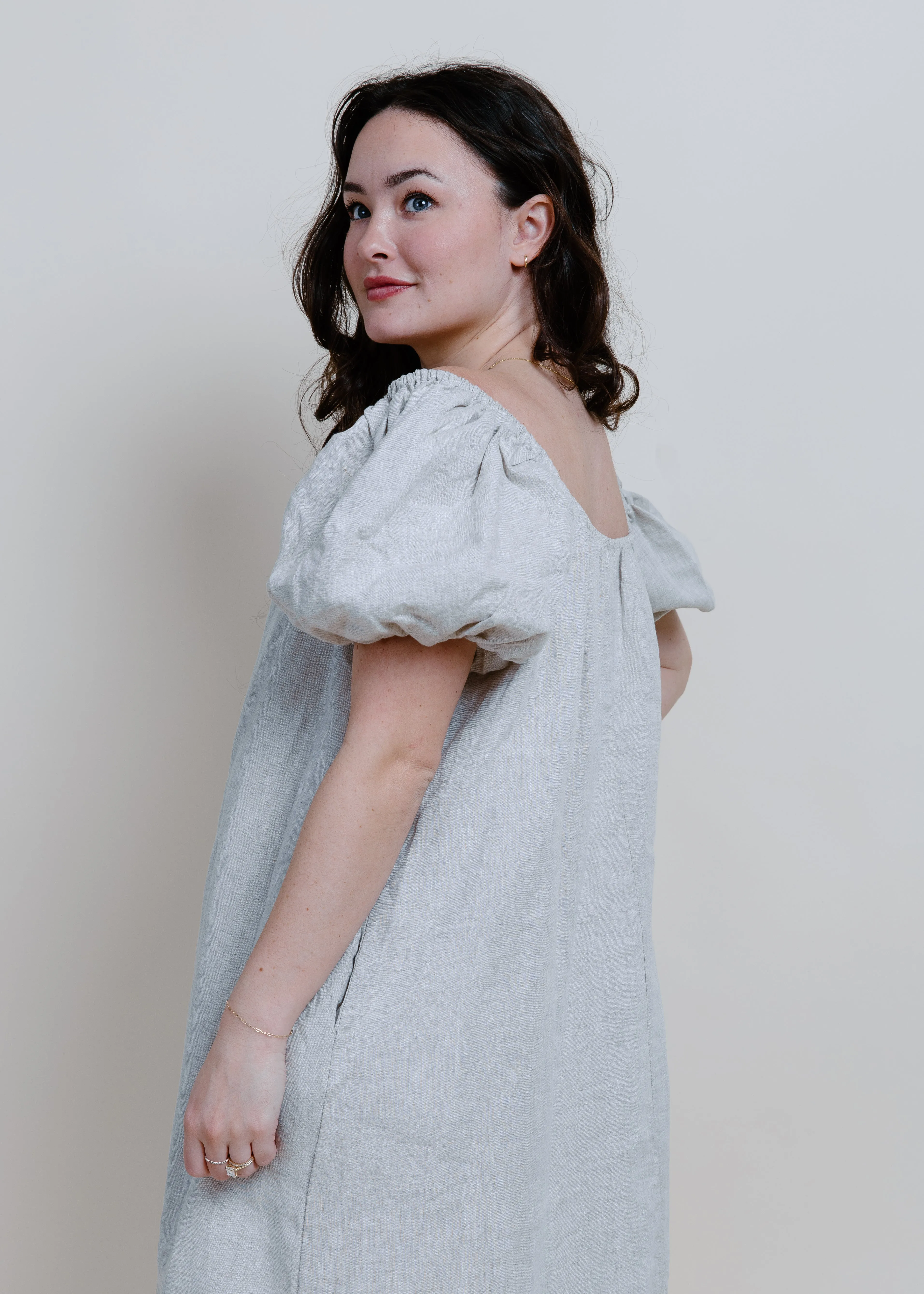 Reid Puff Sleeve Maxi Dress - Linen sold by Vinnie Louise product image thumbnail 3