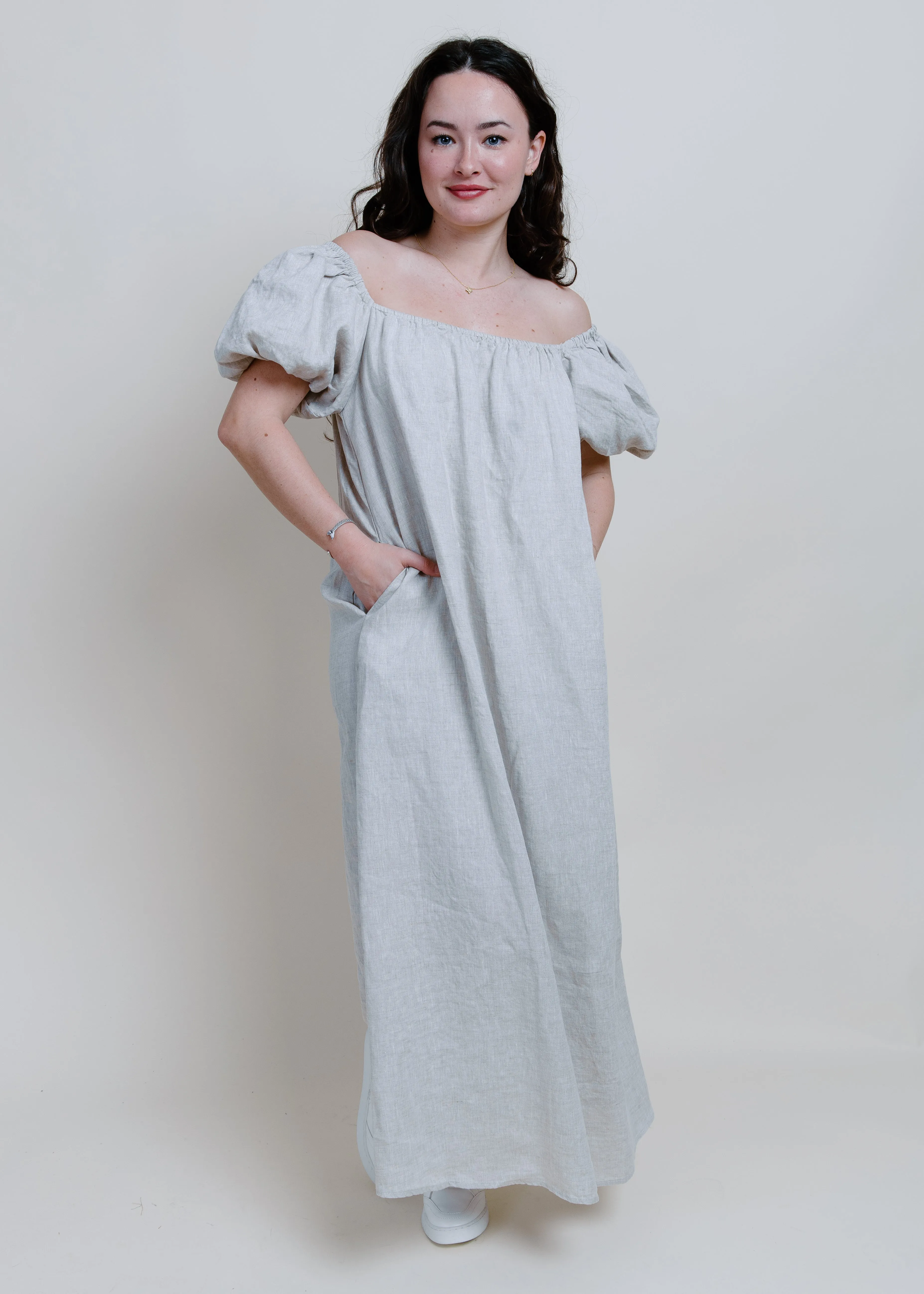 Reid Puff Sleeve Maxi Dress - Linen sold by Vinnie Louise product image thumbnail 4