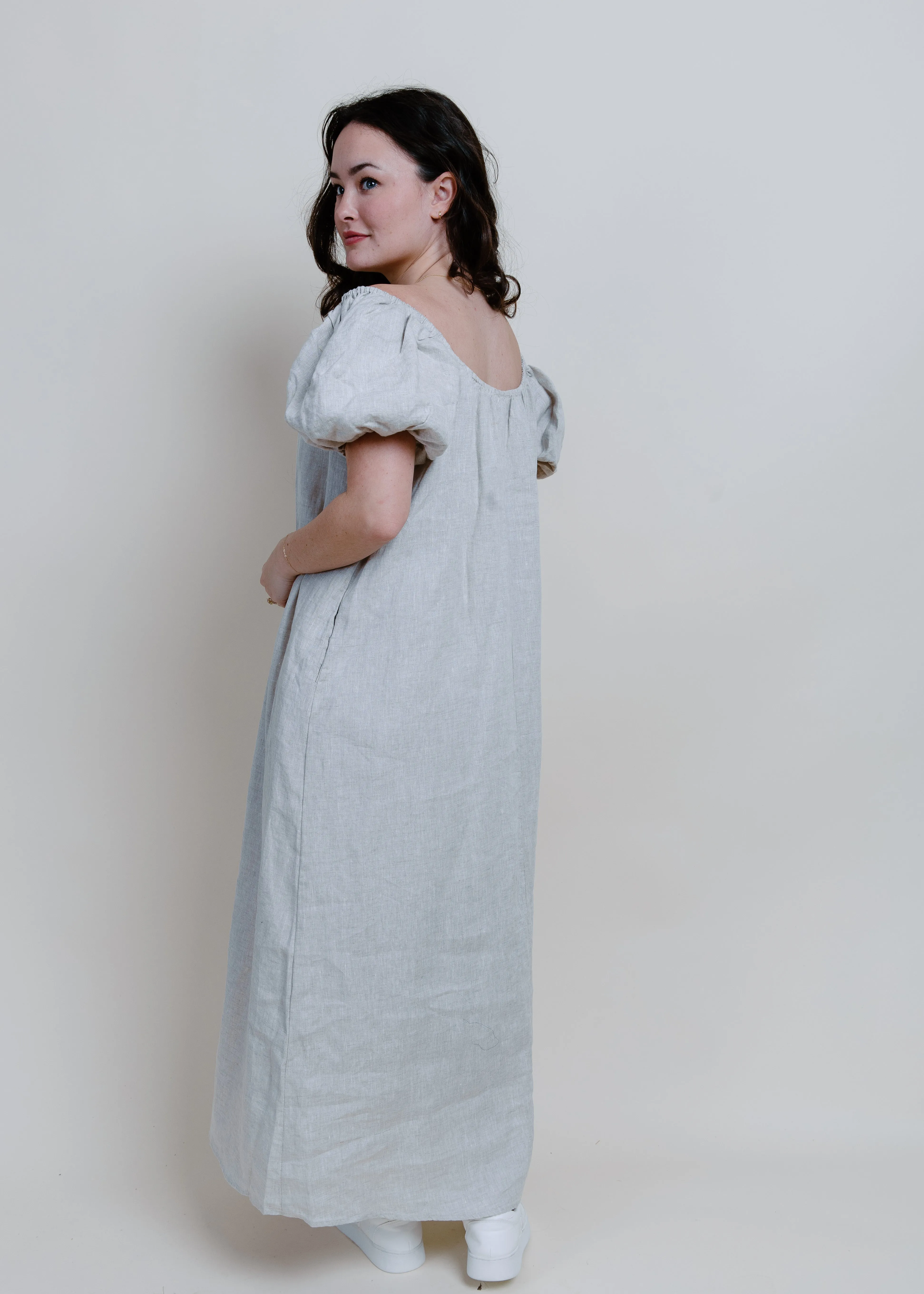 Reid Puff Sleeve Maxi Dress - Linen sold by Vinnie Louise product image thumbnail 2
