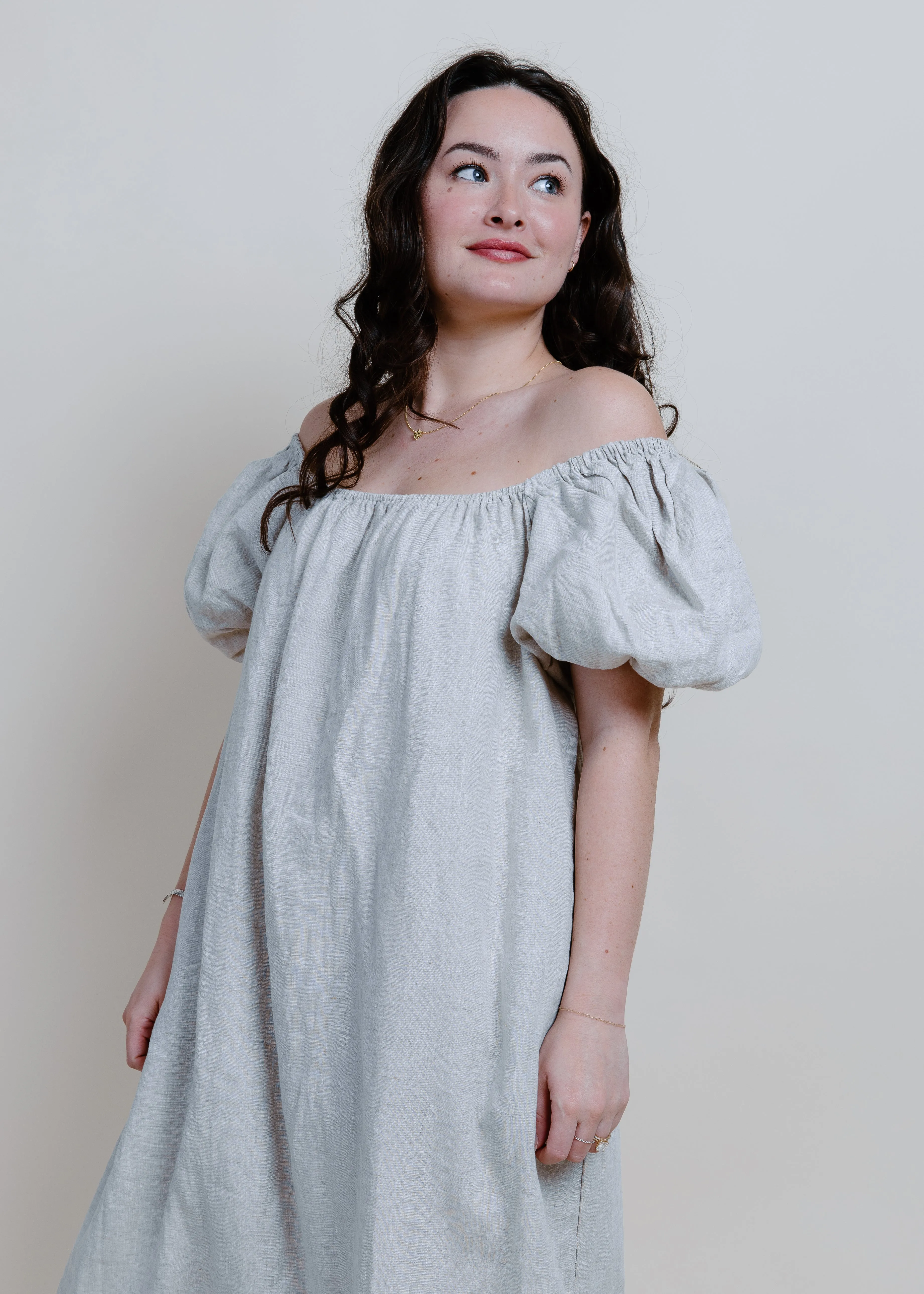 Reid Puff Sleeve Maxi Dress - Linen sold by Vinnie Louise product image thumbnail 5