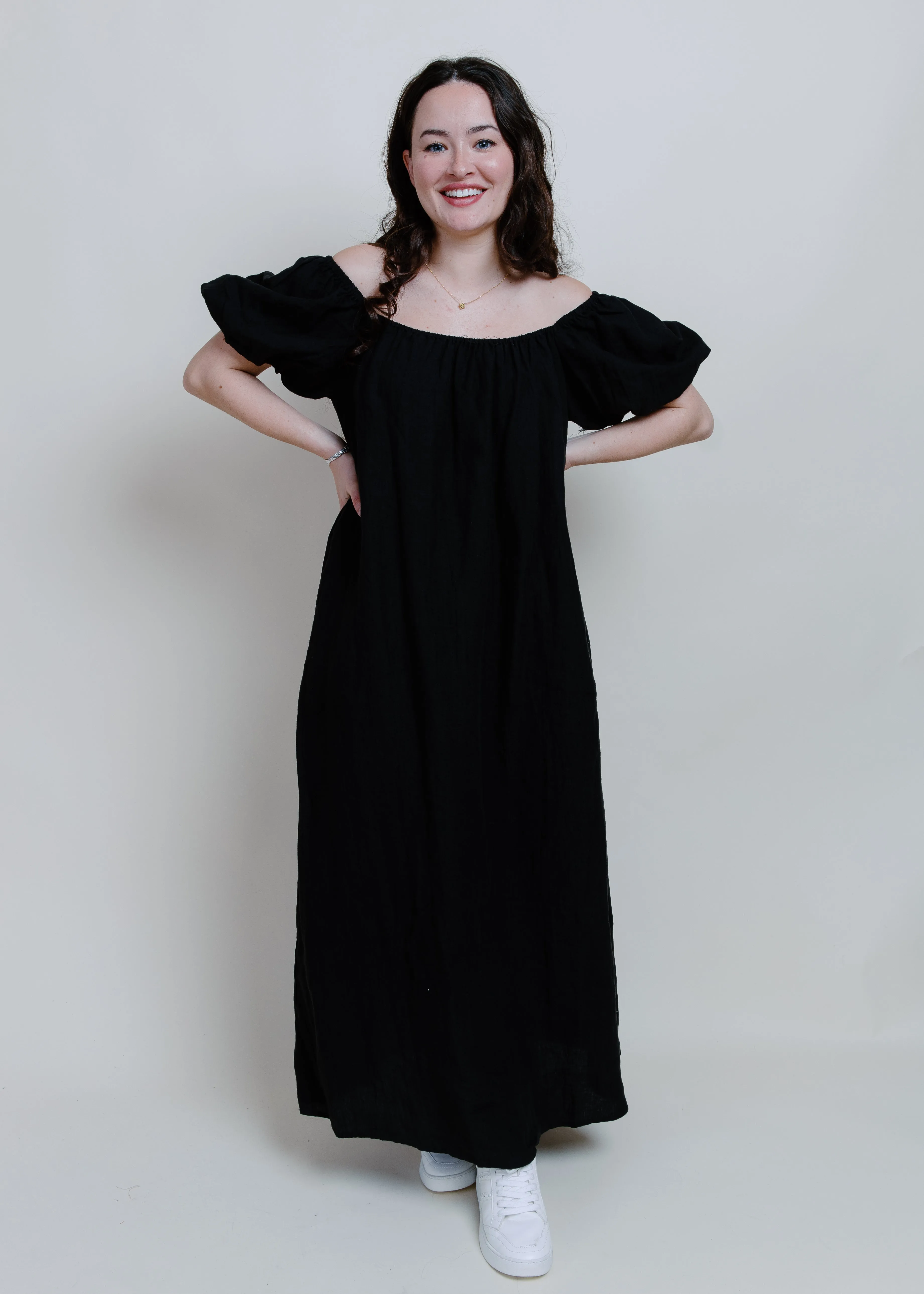 Reid Puff Sleeve Maxi Dress - Black sold by Vinnie Louise