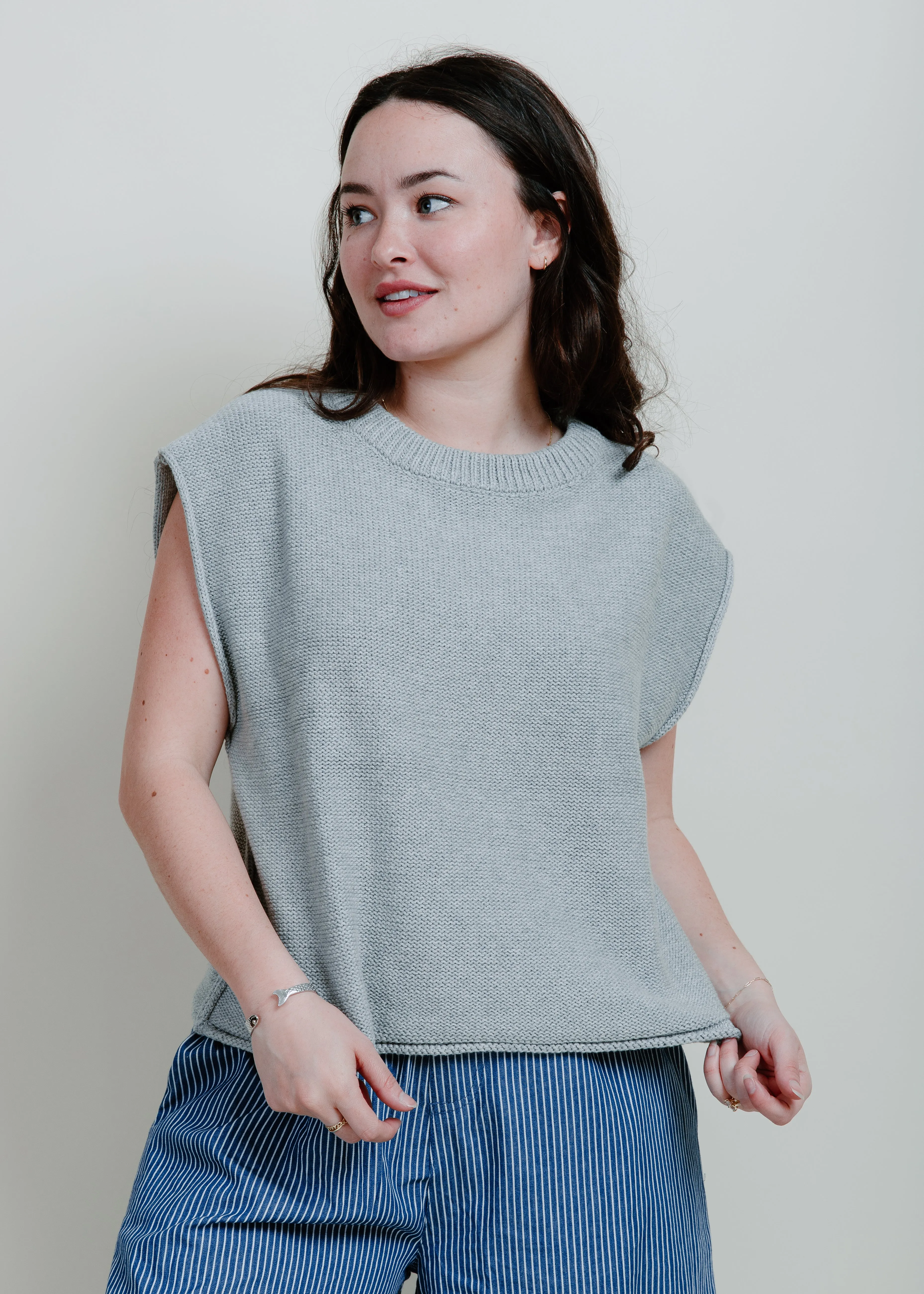 Welma Cotton Knit Sweater - Grey sold by Vinnie Louise