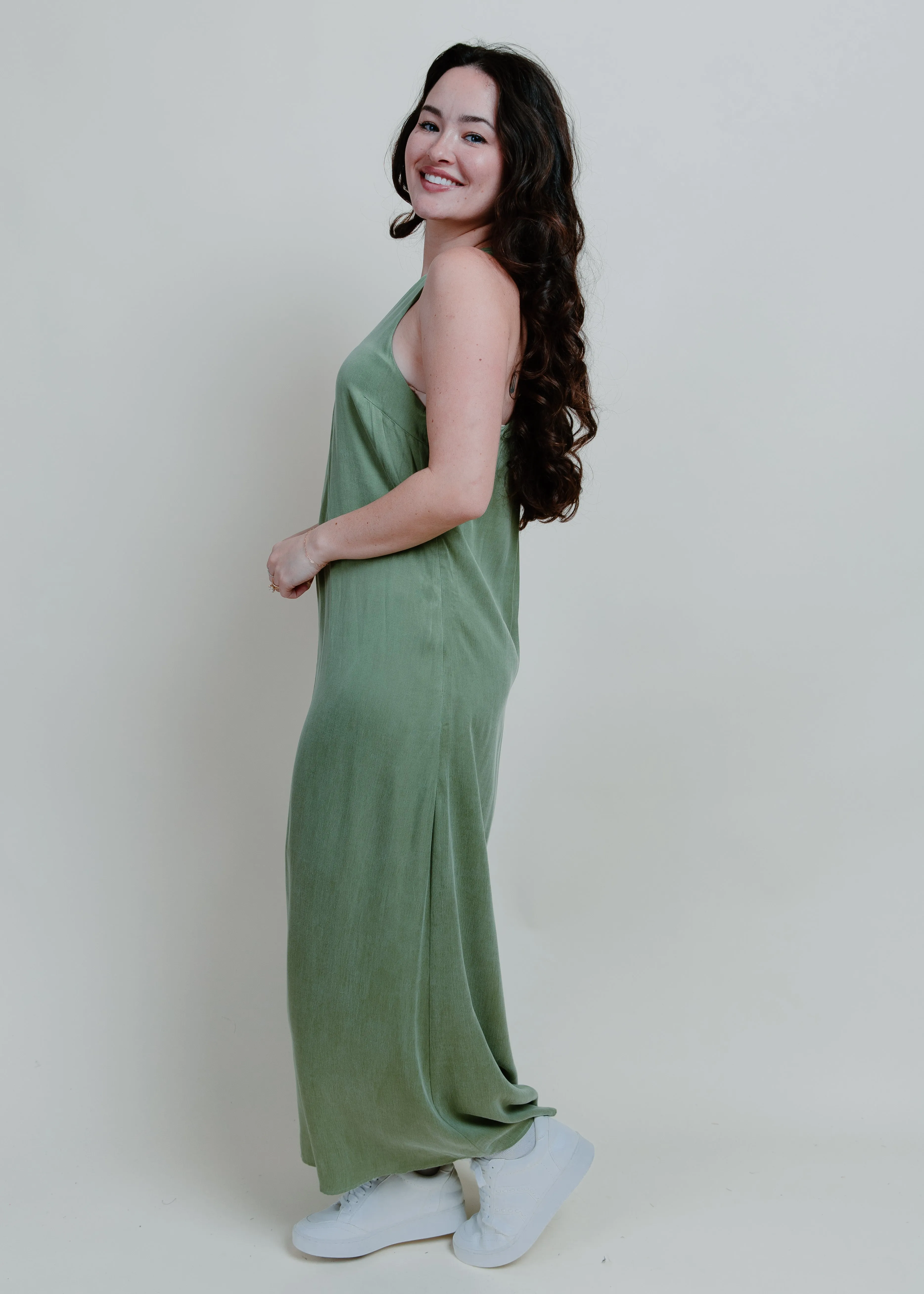 Evergreen Twist Slip Dress - Matcha sold by Vinnie Louise product image thumbnail 3