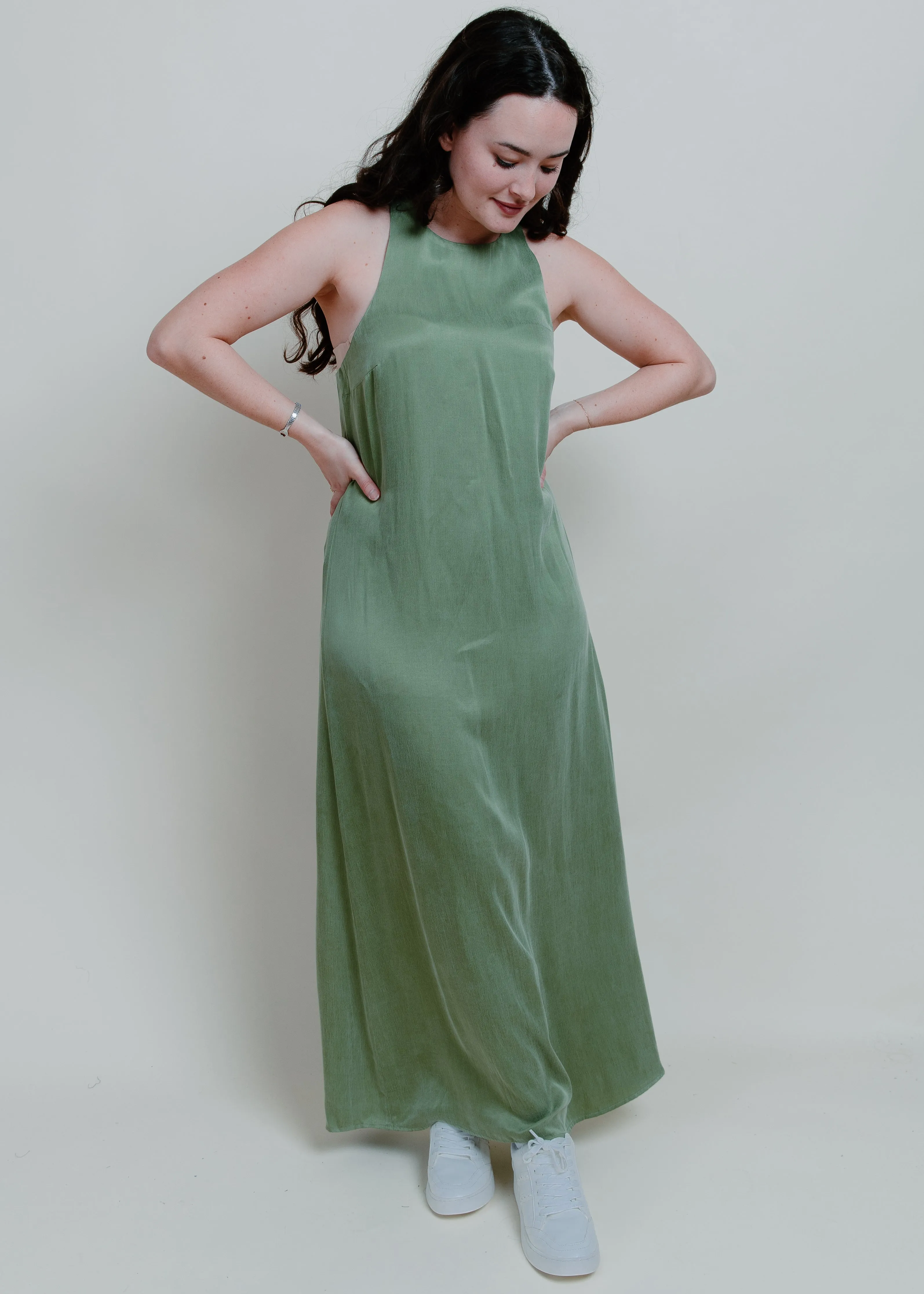 Evergreen Twist Slip Dress - Matcha sold by Vinnie Louise product image thumbnail 2