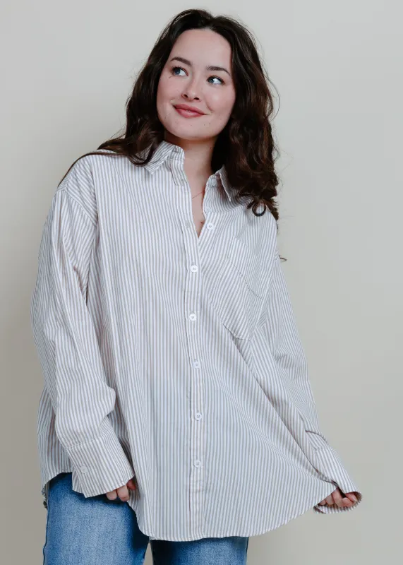 Breezy Striped Button-Down Shirt sold by Vinnie Louise