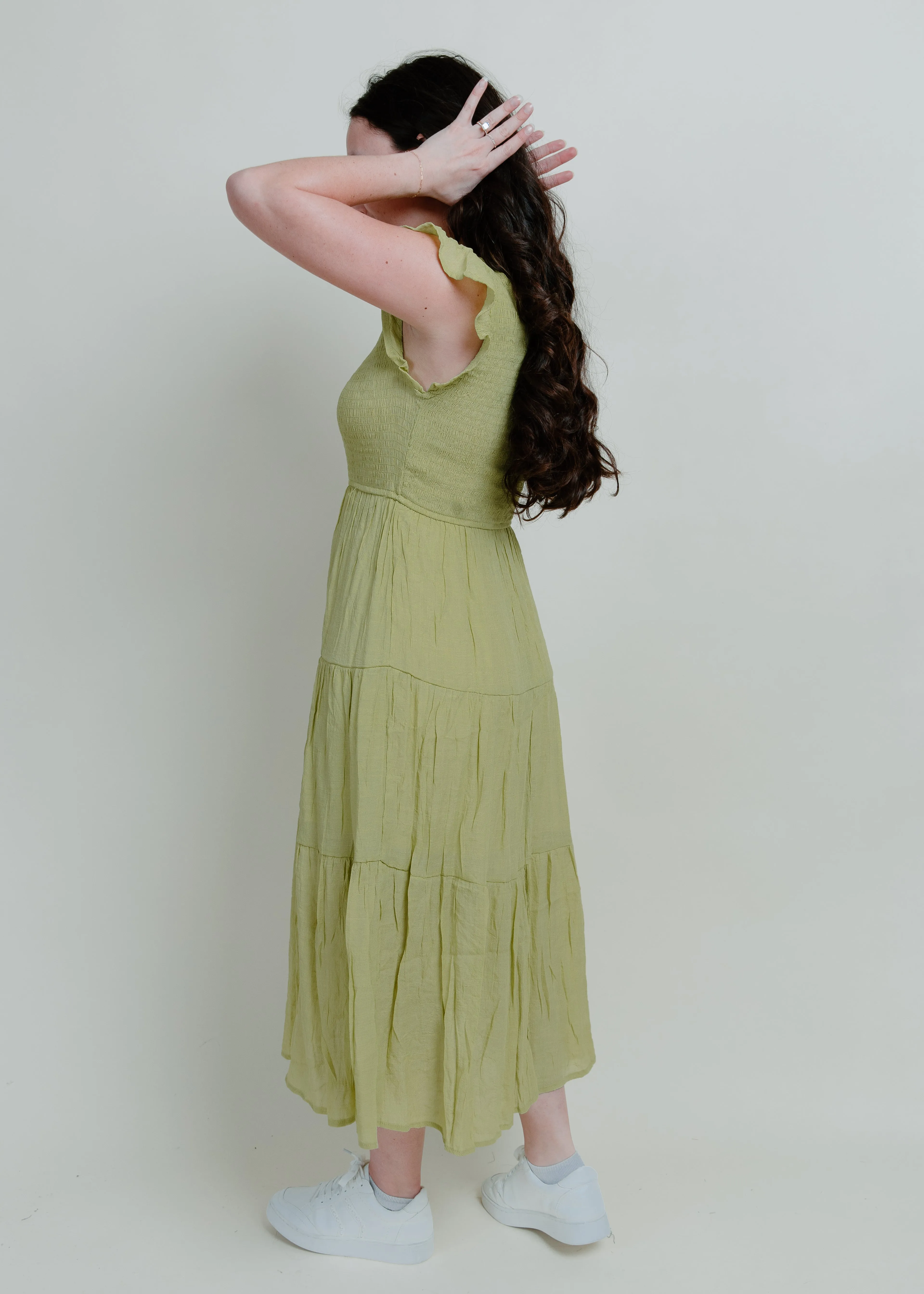 Faye Midi Dress - Lime sold by Vinnie Louise product image thumbnail 3