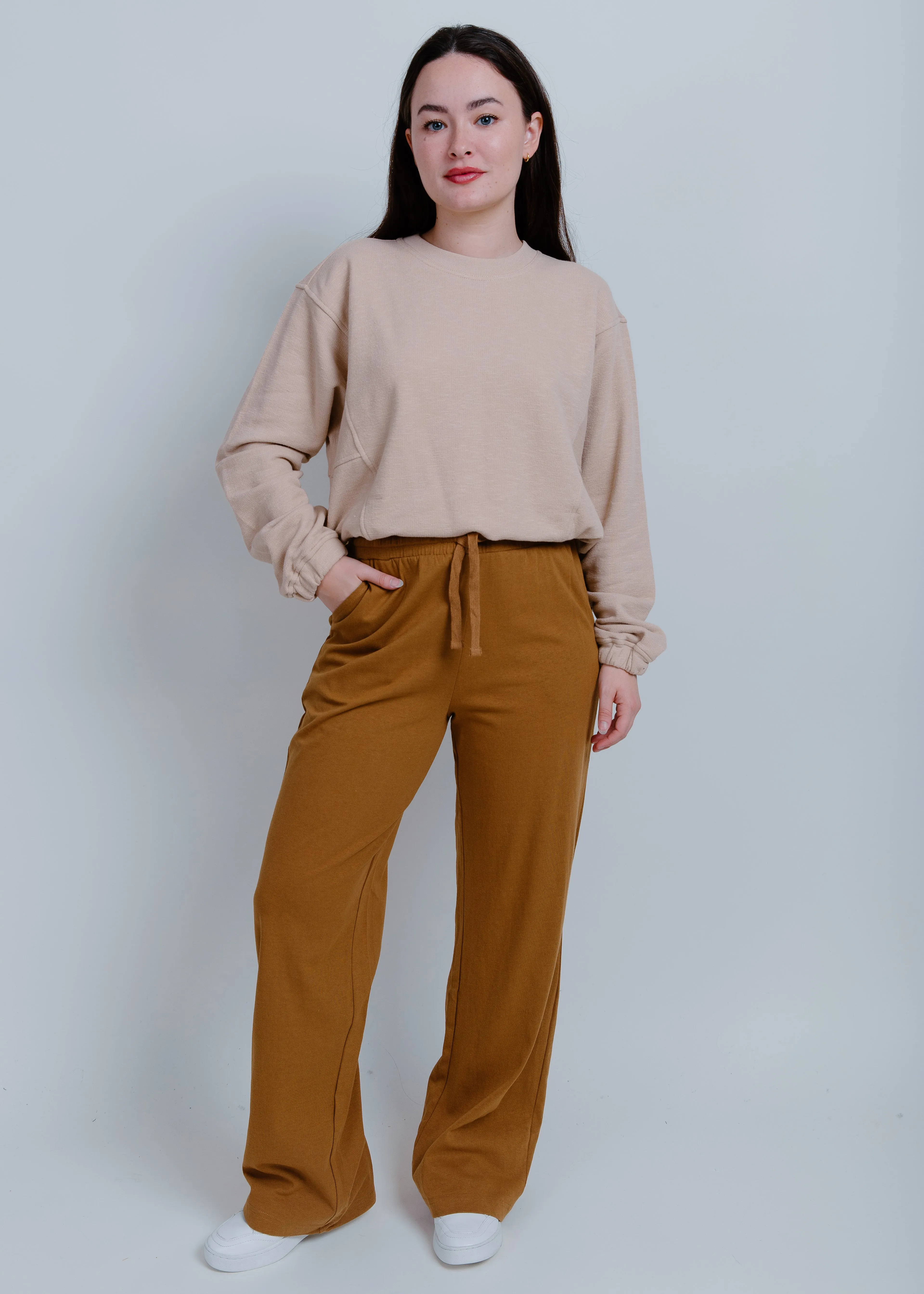 Eleanor Drawstring Pants - Pale Brown sold by Vinnie Louise