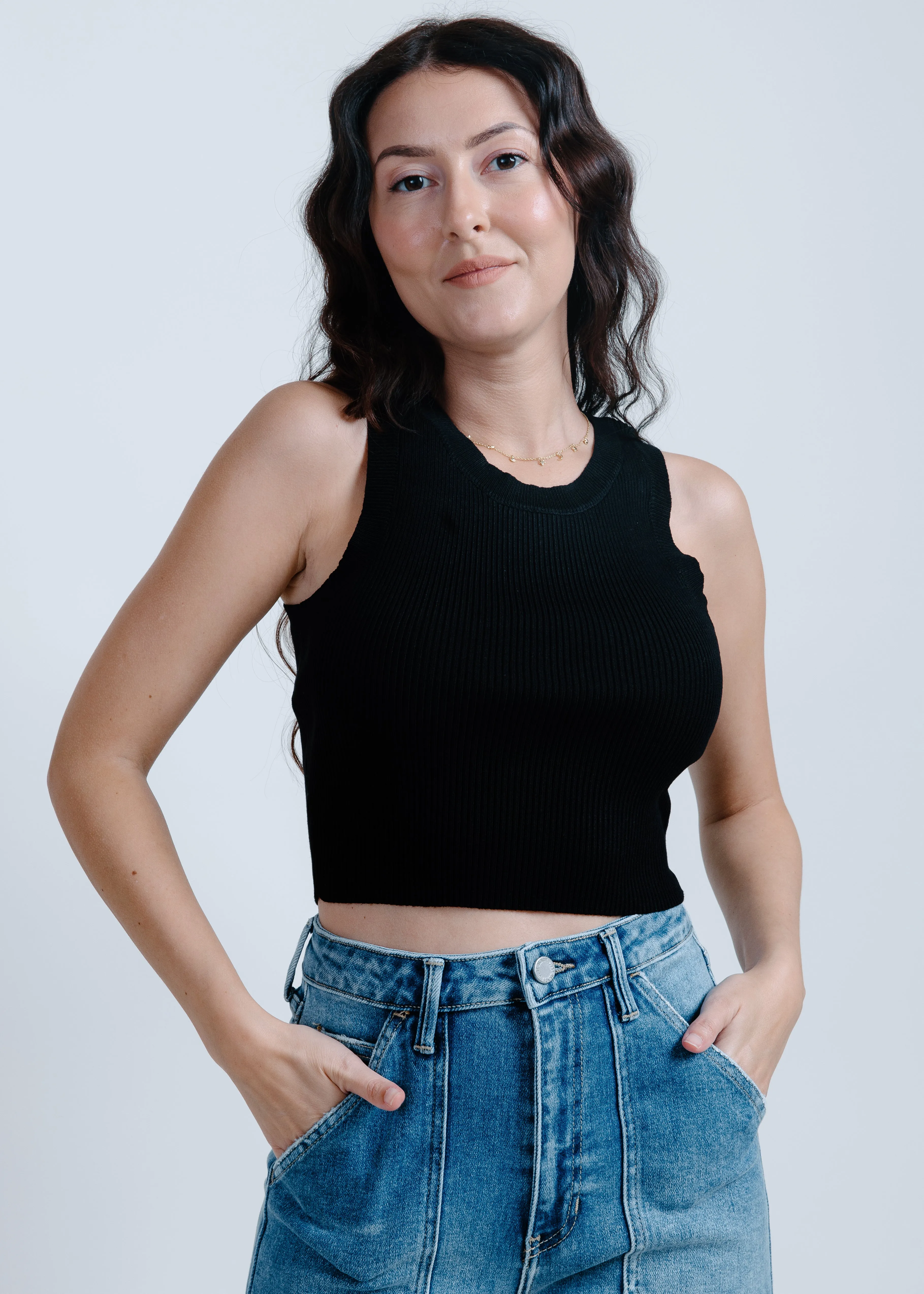 Hailey Ribbed Tank - Black sold by Vinnie Louise product image thumbnail 4
