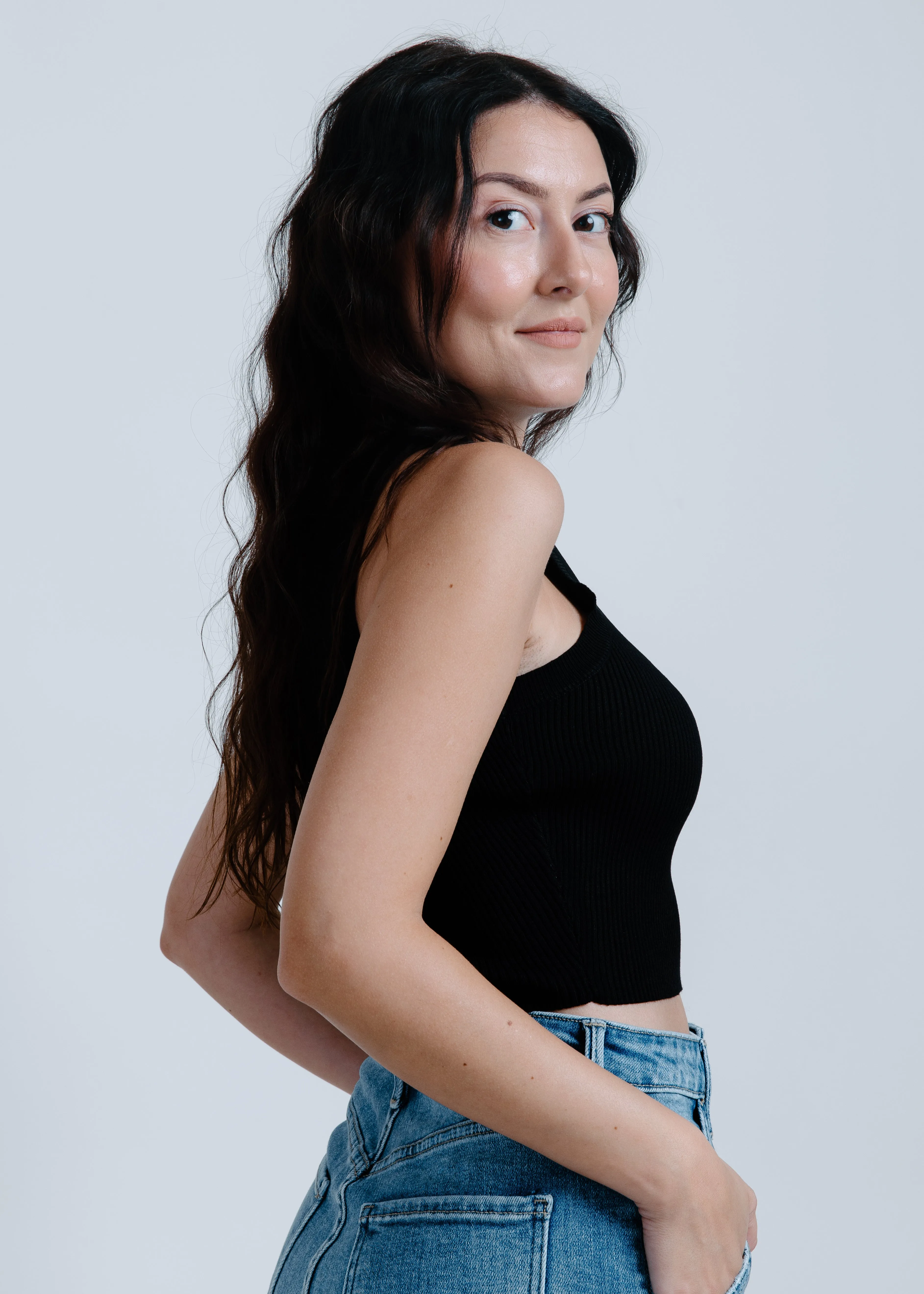 Hailey Ribbed Tank - Black sold by Vinnie Louise product image thumbnail 2