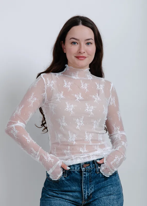 Liana Lace Top - White sold by Vinnie Louise