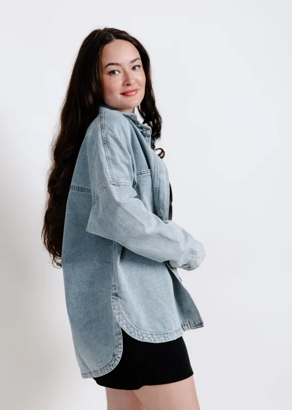 Maddie Denim Shacket sold by Vinnie Louise