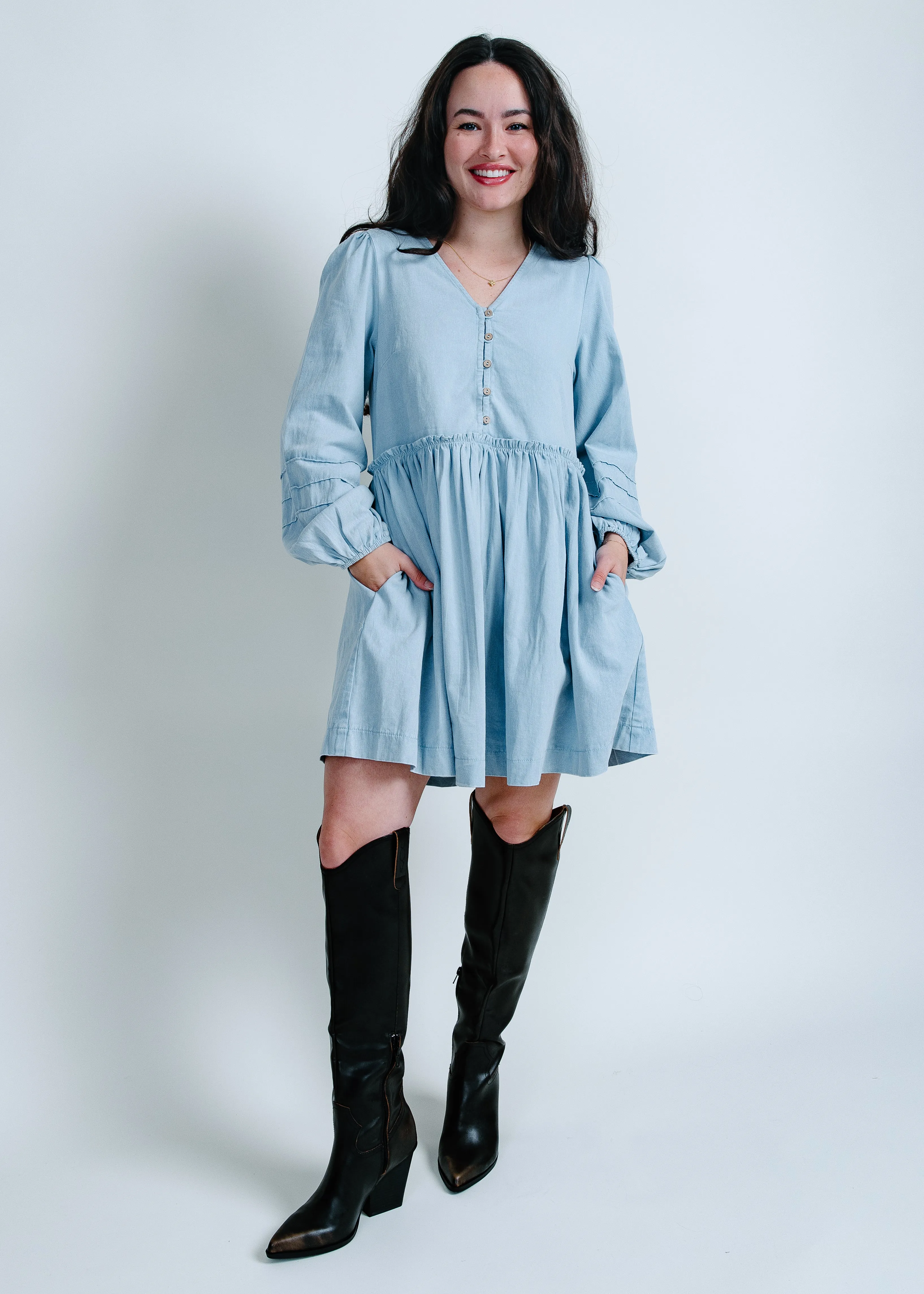 Laina Button Down Mini Dress sold by Vinnie Louise product image thumbnail 4