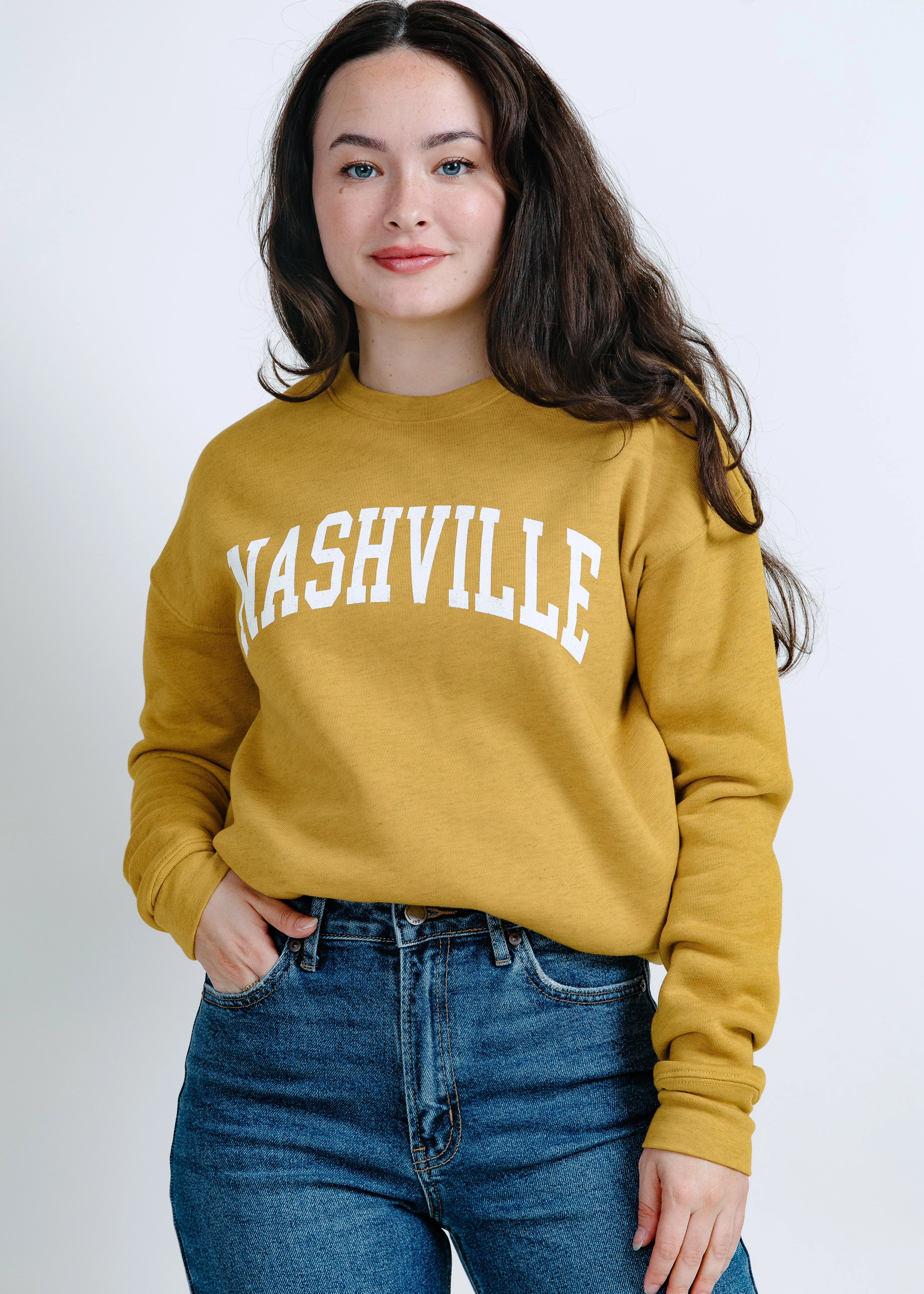 Nashville Graphic Crewneck - Mustard sold by Vinnie Louise product image thumbnail 5