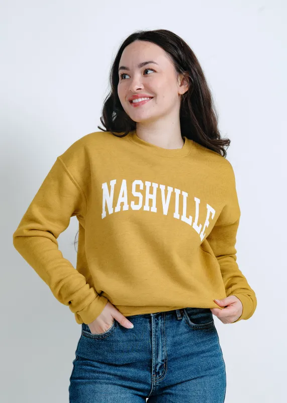Nashville Graphic Crewneck - Mustard sold by Vinnie Louise