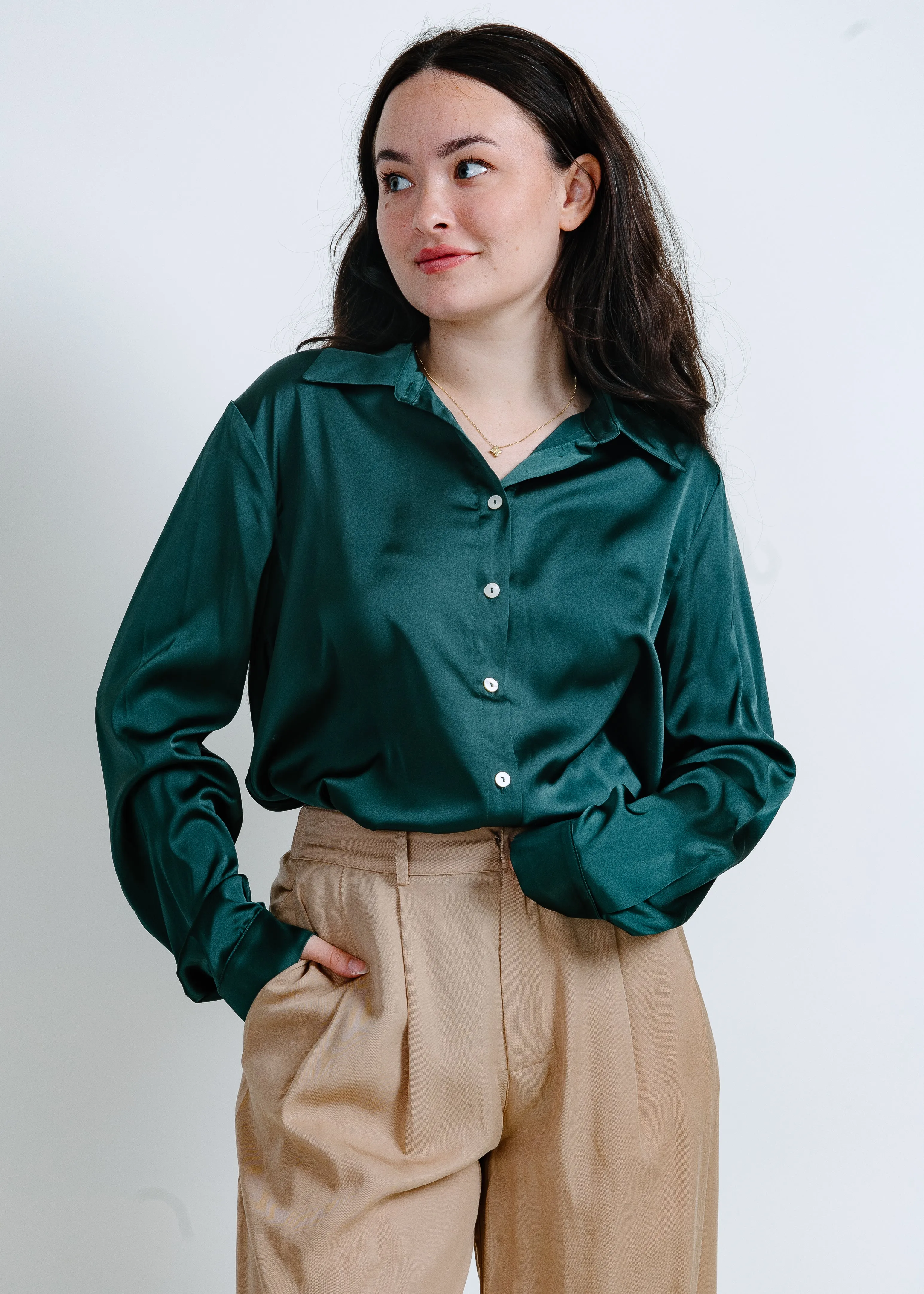 Hunter Satin Bodysuit - Green sold by Vinnie Louise product image thumbnail 5