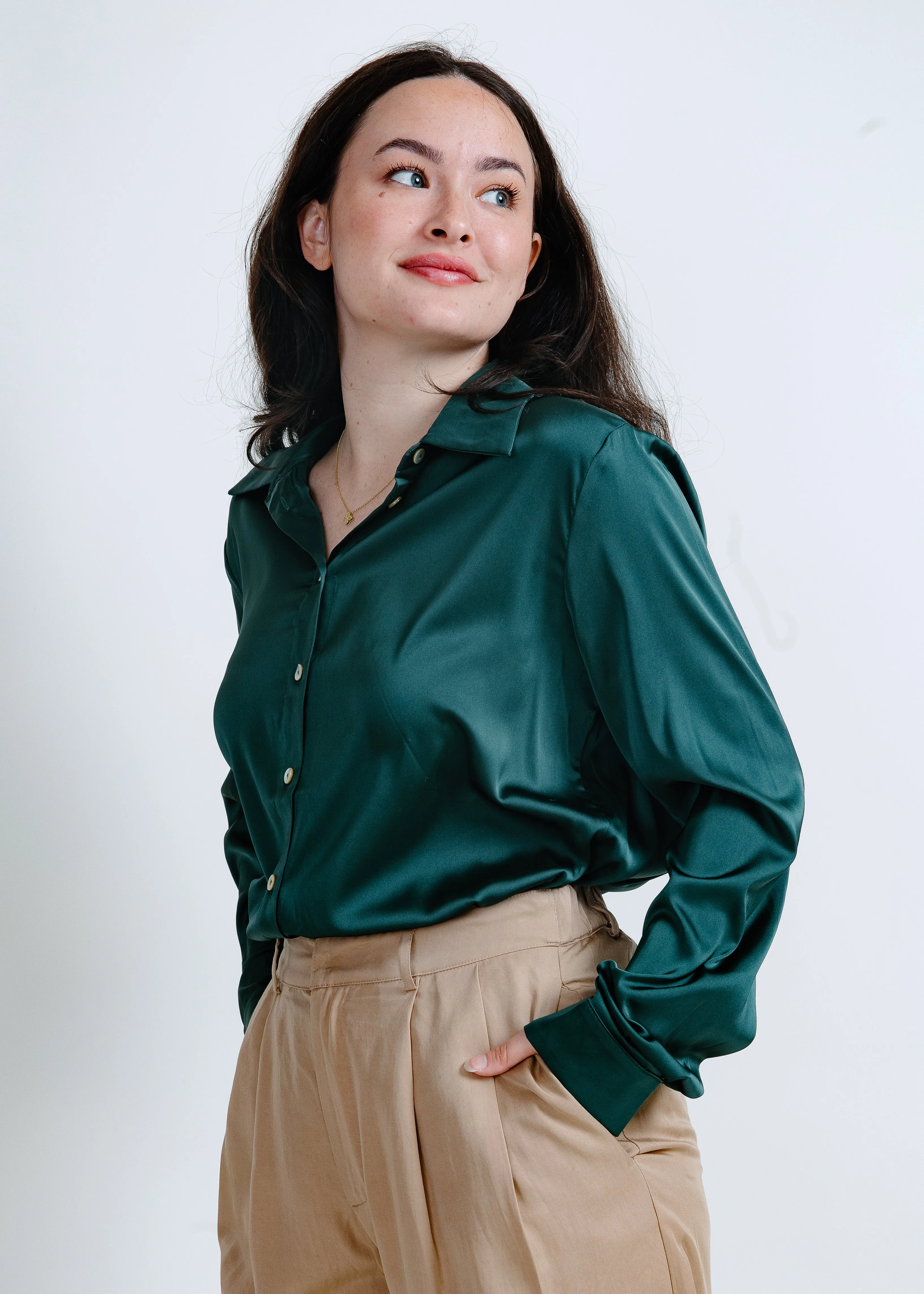 Hunter Satin Bodysuit - Green sold by Vinnie Louise product image thumbnail 2