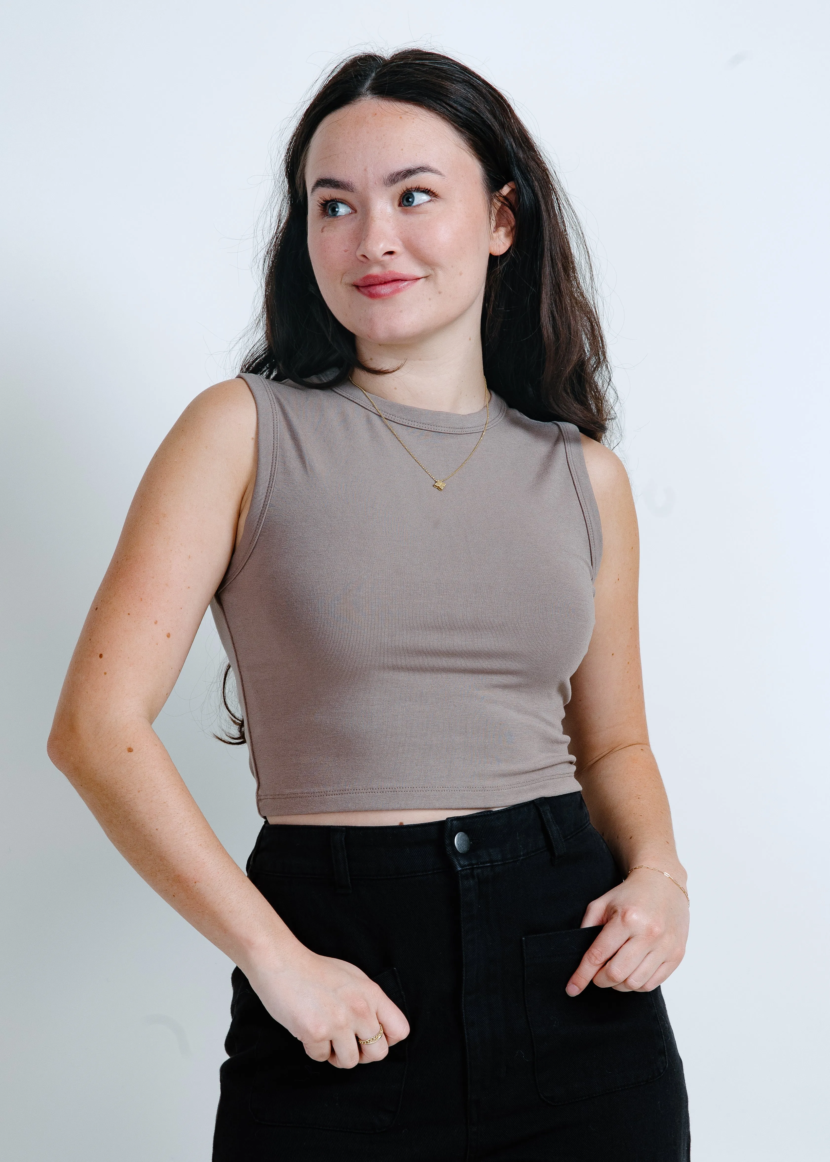 Ellen Tank- Taupe sold by Vinnie Louise