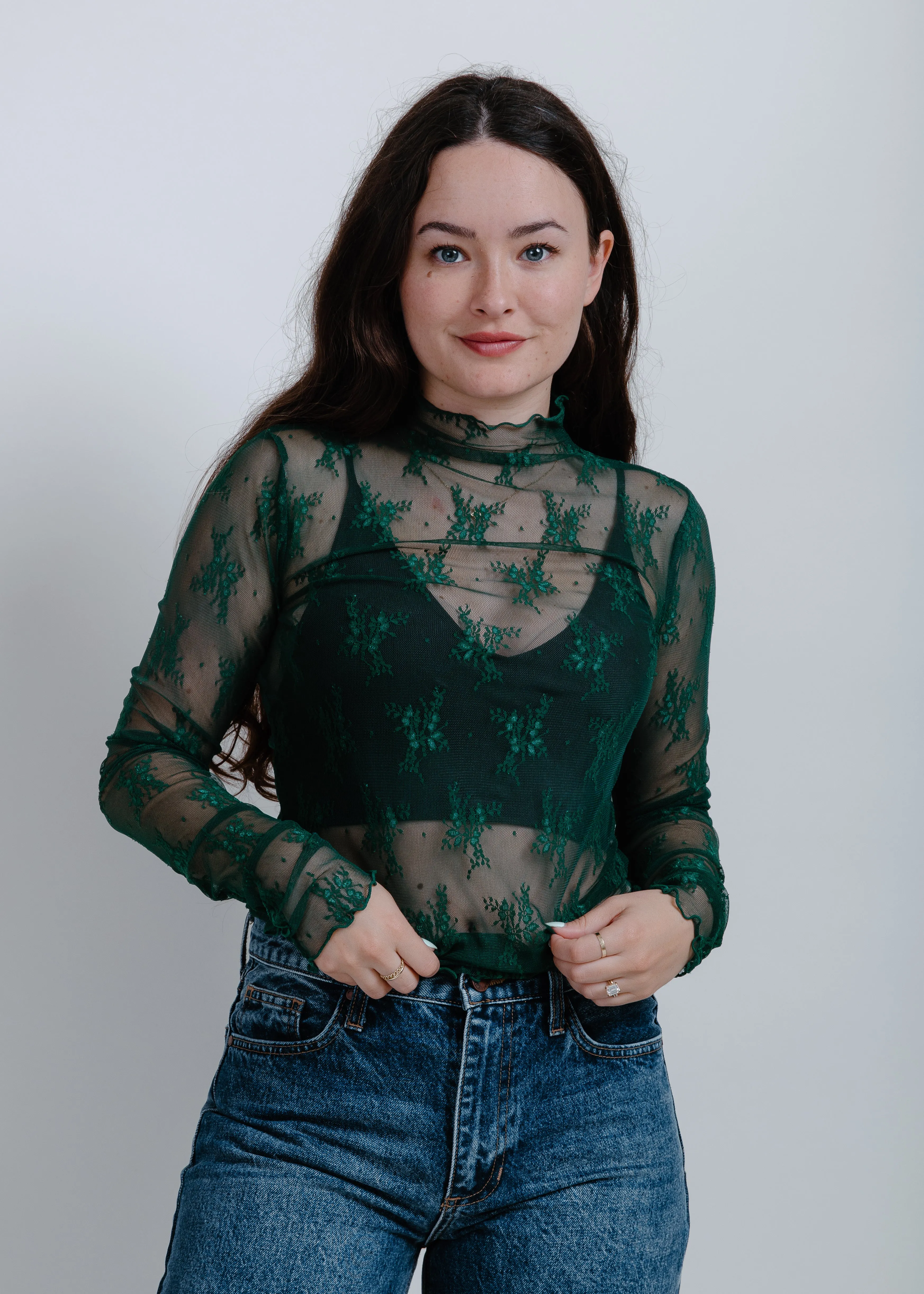 Liana Lace Top - Green sold by Vinnie Louise product image thumbnail 5