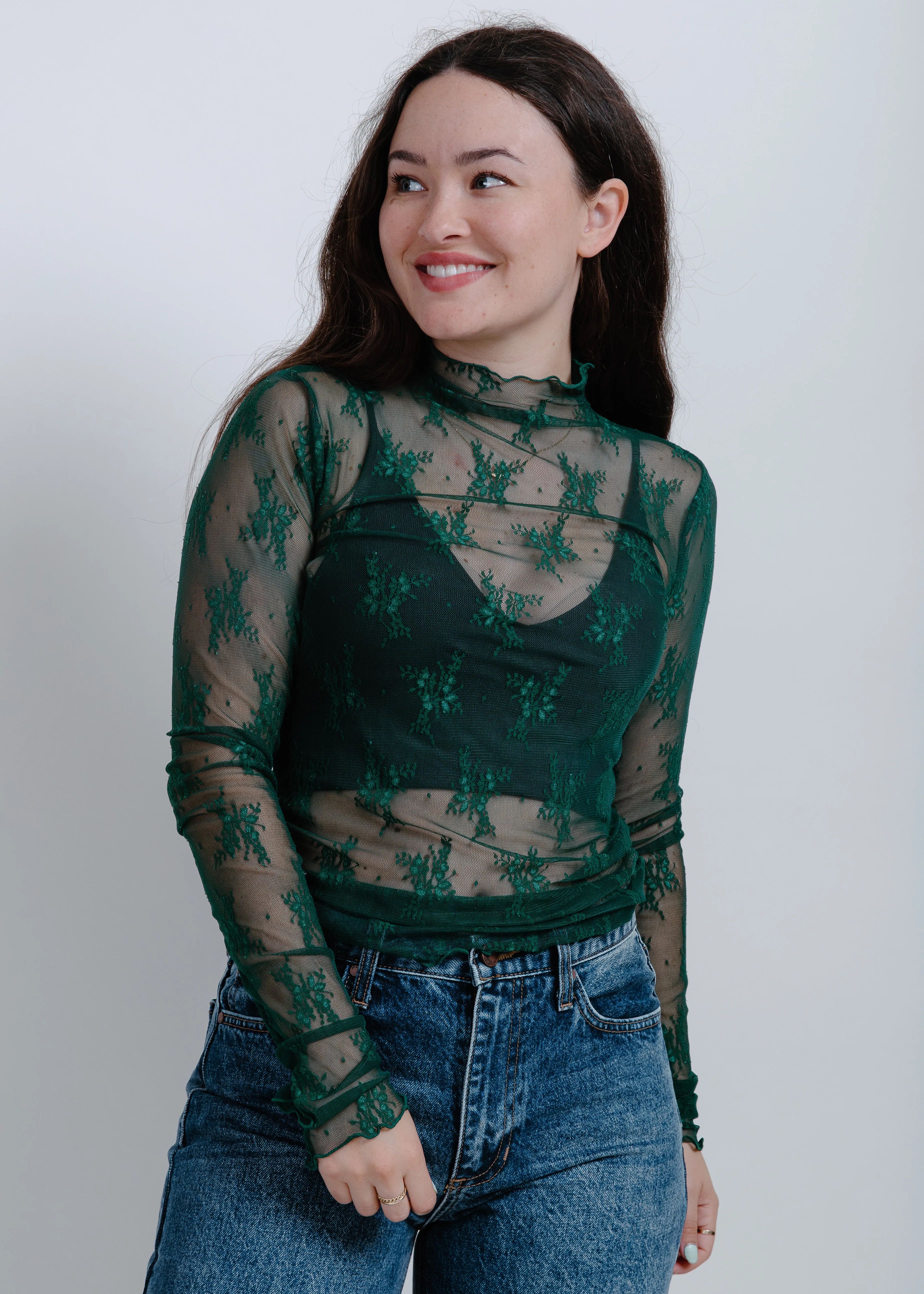 Liana Lace Top - Green sold by Vinnie Louise