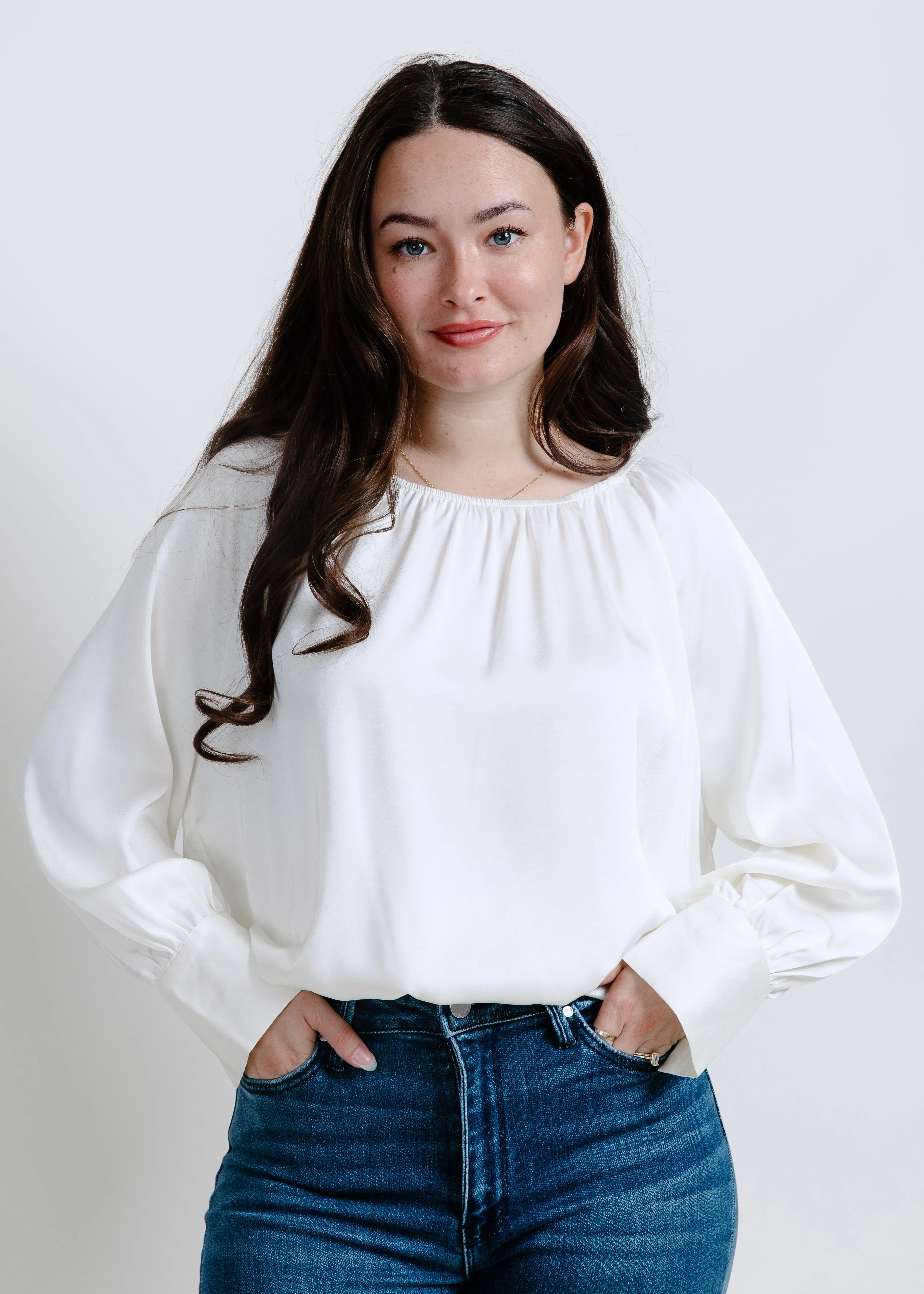 Amber Bubble Hem Blouse sold by Vinnie Louise