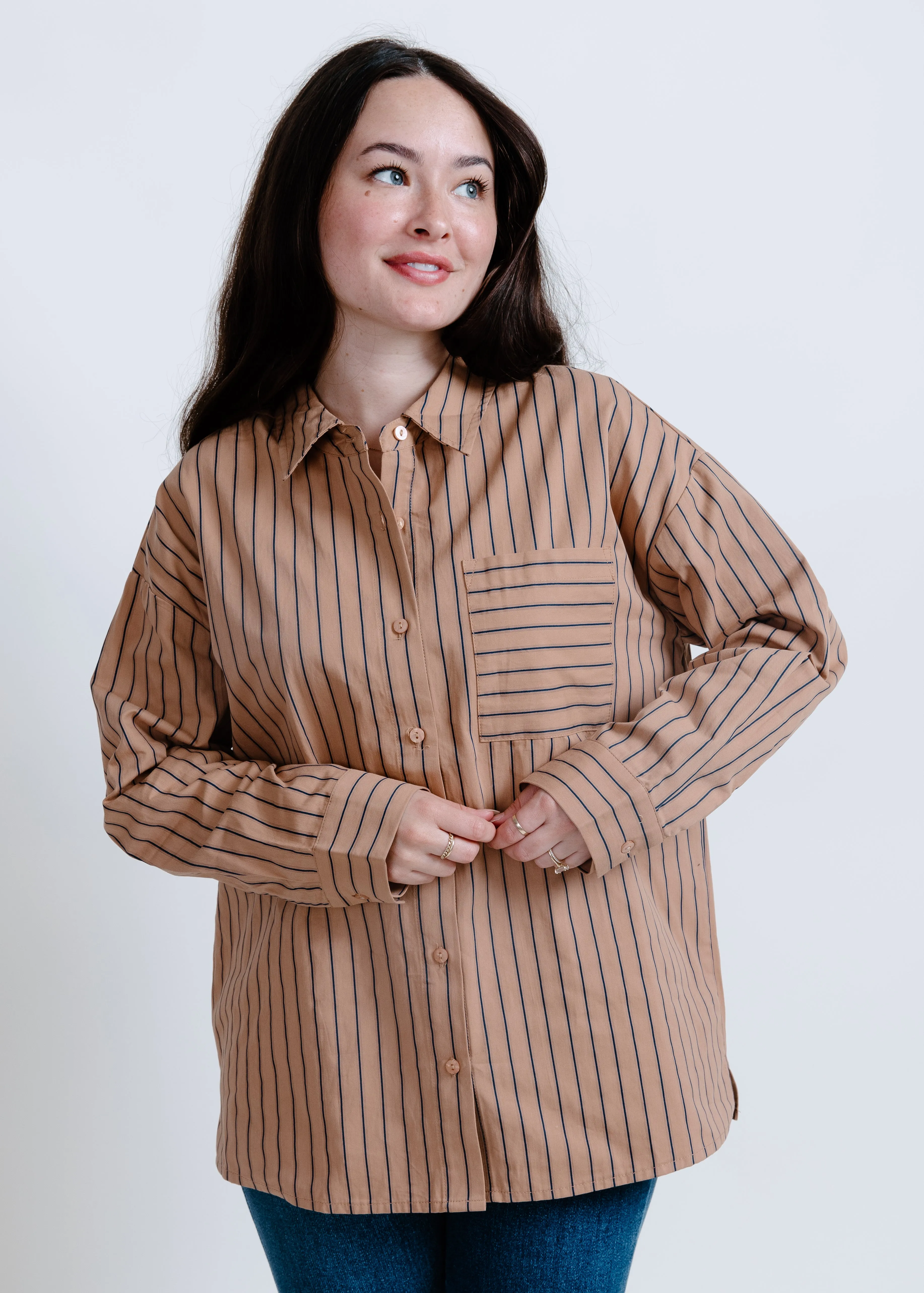 Carrie Striped Button Down Top sold by Vinnie Louise product image thumbnail 5