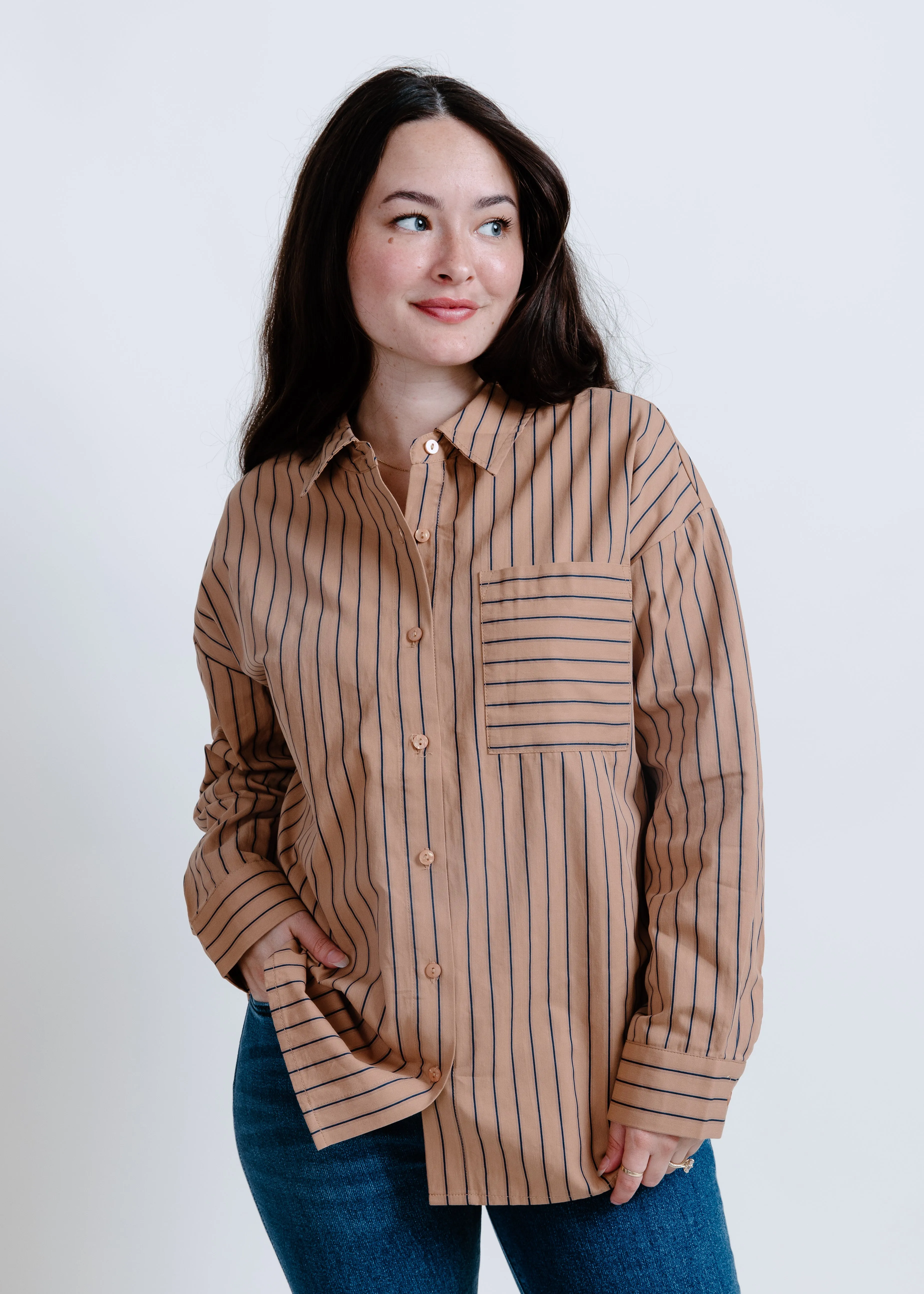 Carrie Striped Button Down Top sold by Vinnie Louise product image thumbnail 2