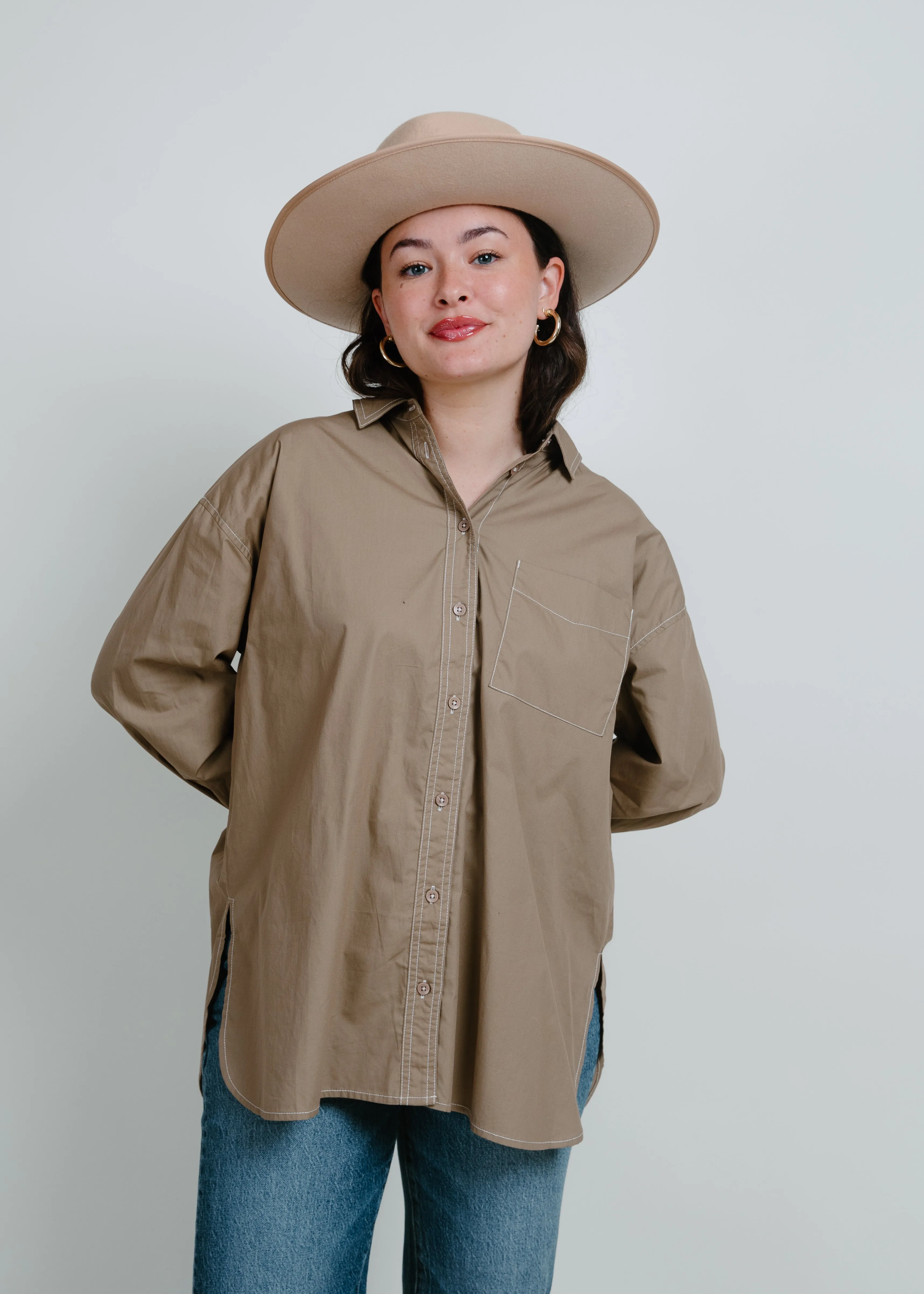 Make Way Button Up Blouse - Olive sold by Vinnie Louise product image thumbnail 3