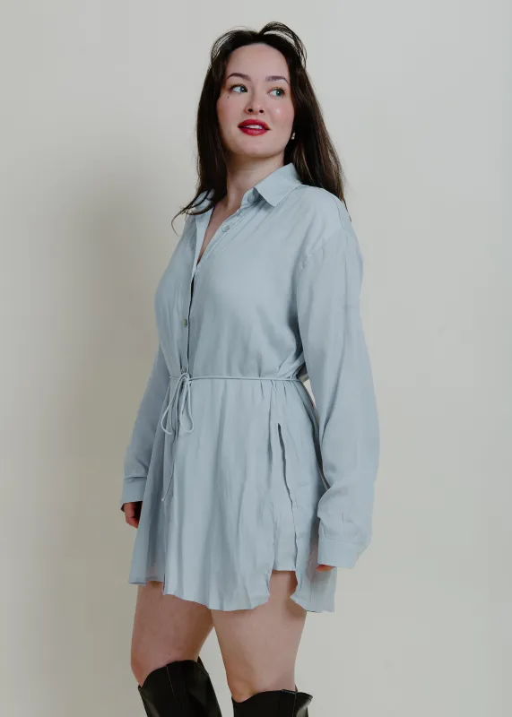 Easy Breezy Button Down Shirt Romper - Grey sold by Vinnie Louise