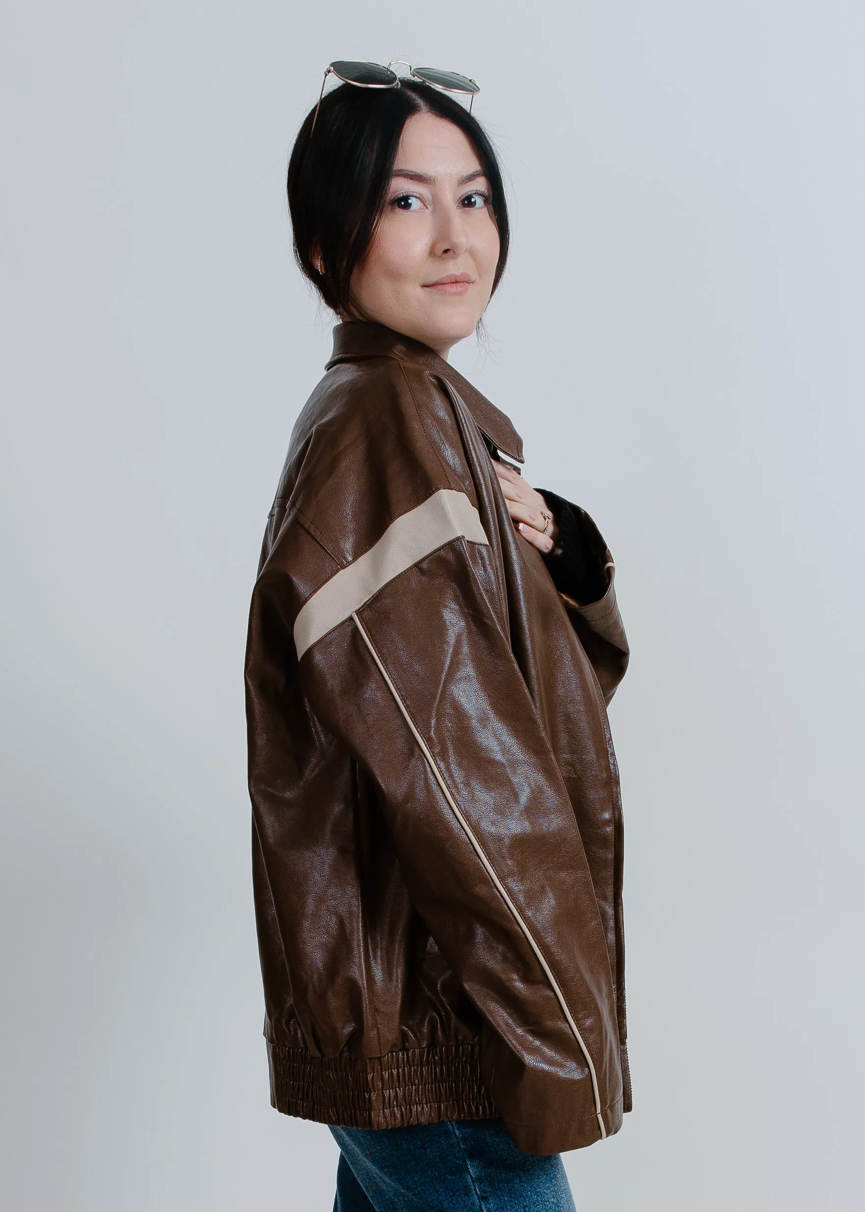 Georgia Leather Bomber Jacket sold by Vinnie Louise product image thumbnail 3