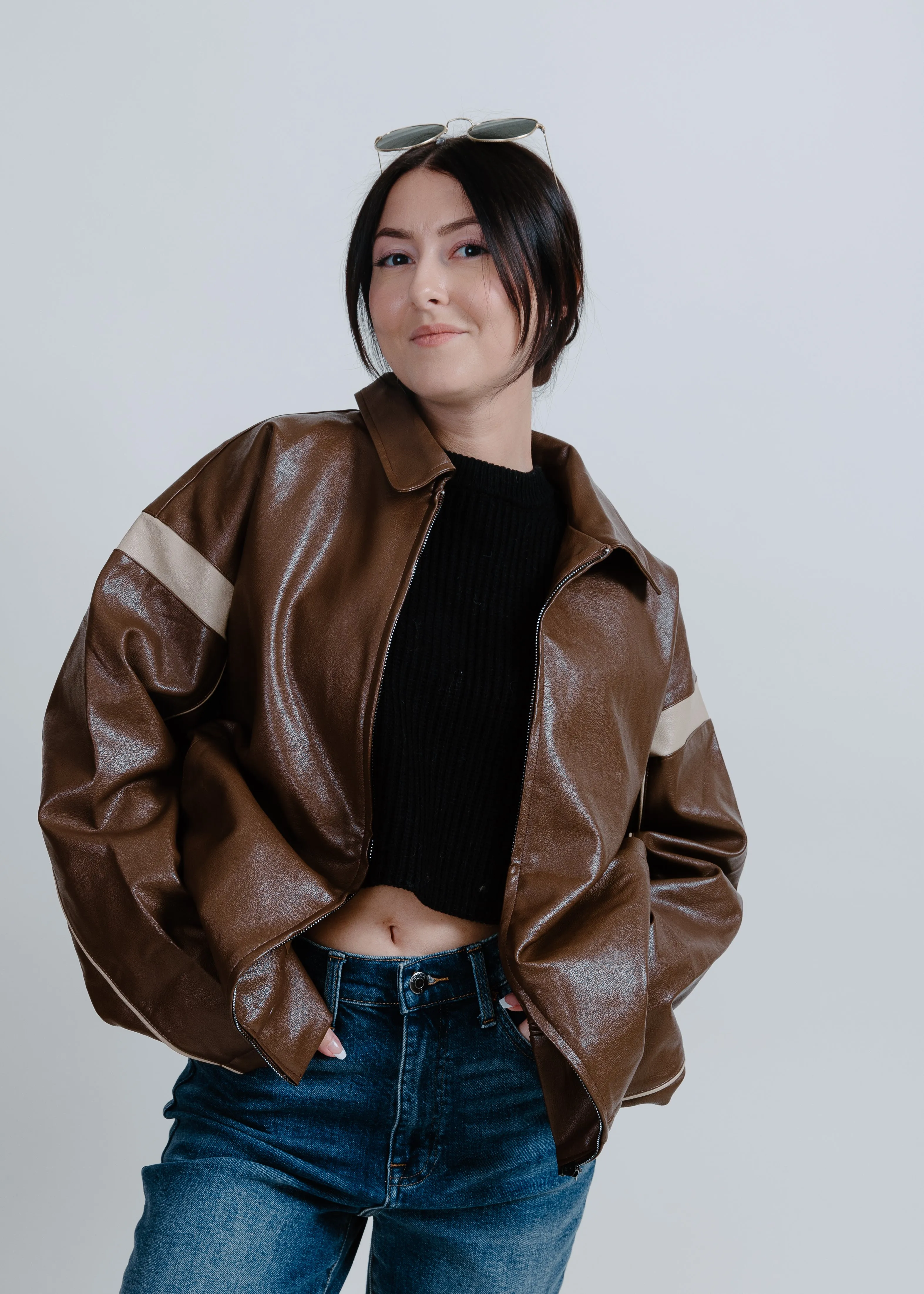 Georgia Leather Bomber Jacket sold by Vinnie Louise