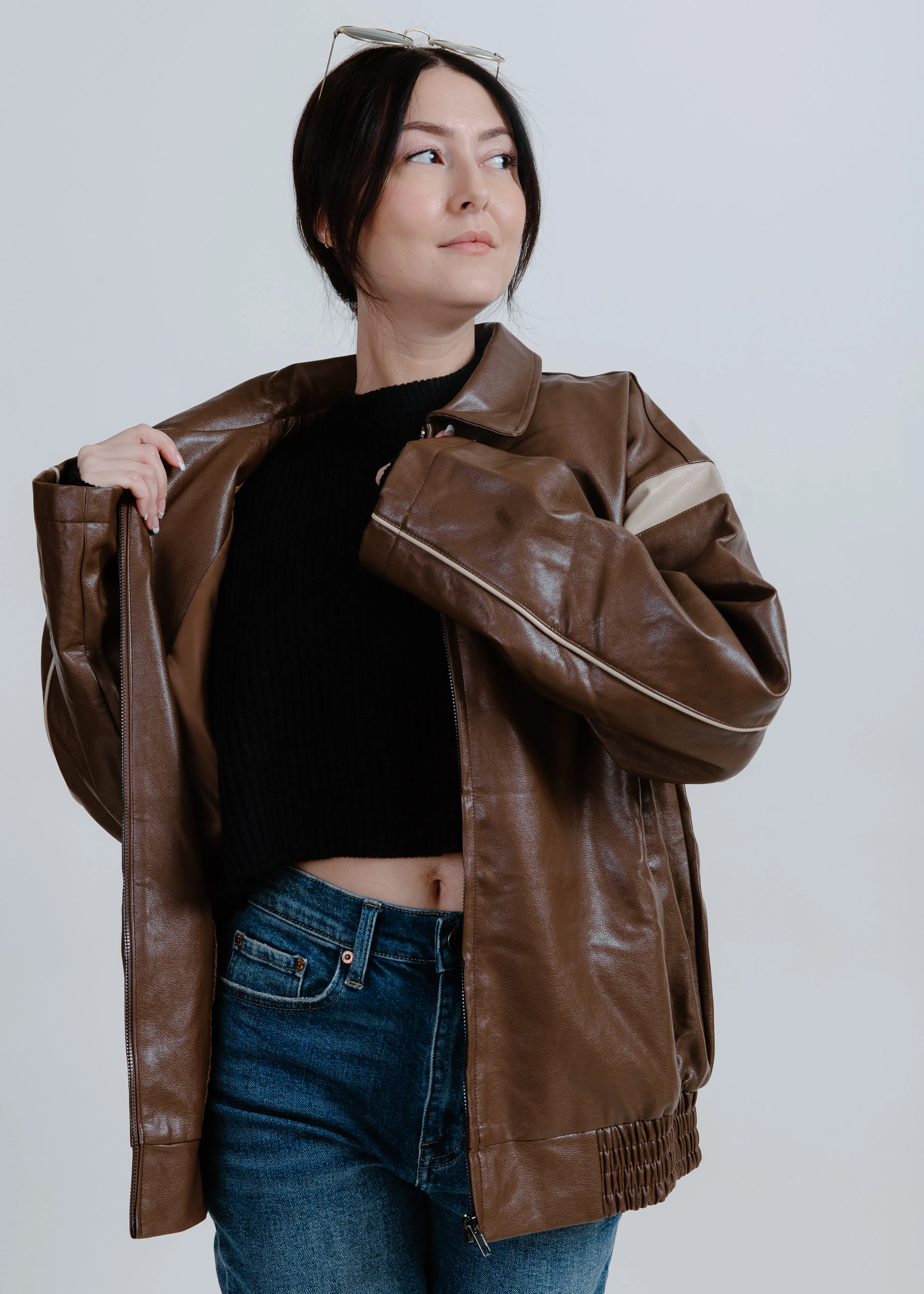 Georgia Leather Bomber Jacket sold by Vinnie Louise product image thumbnail 5