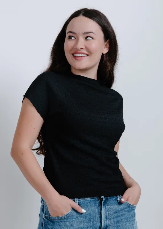 Rylee Mock Neck Top - Black sold by Vinnie Louise
