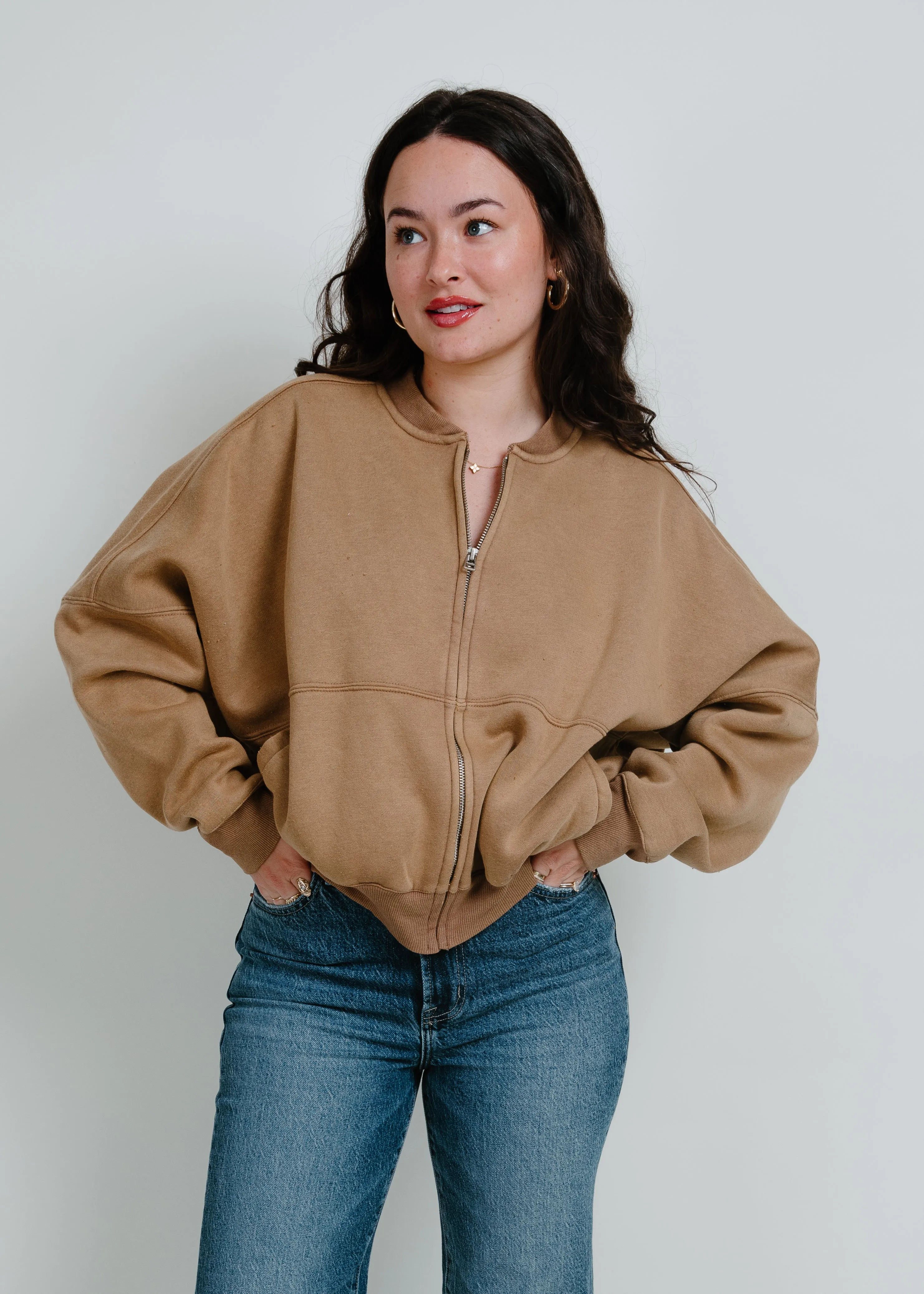 French Terry Zip-Front Jacket sold by Vinnie Louise