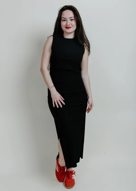 Paris Pleated Midi Dress - Black sold by Vinnie Louise