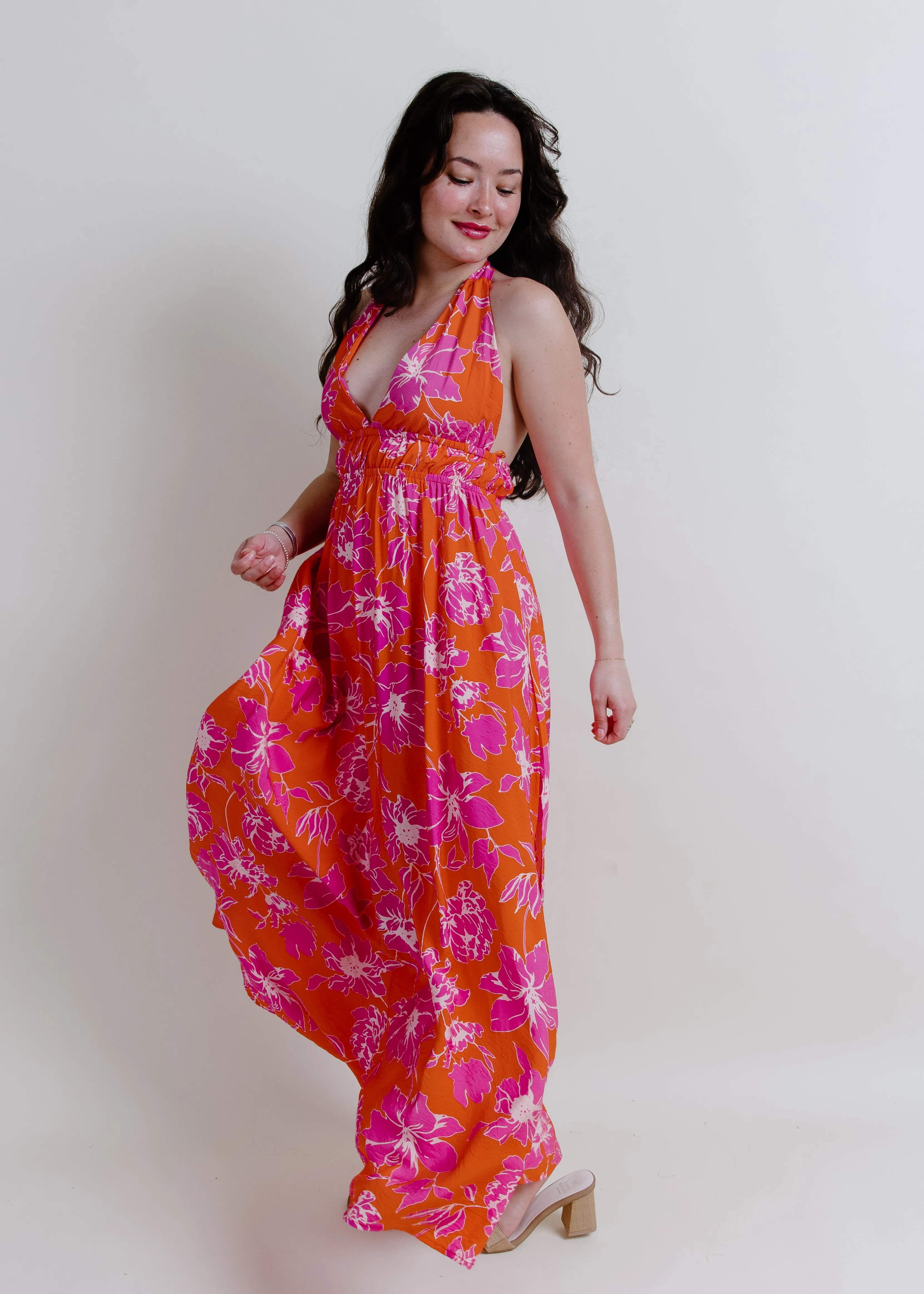 Alaya Floral Halter Maxi Dress sold by Vinnie Louise product image thumbnail 4
