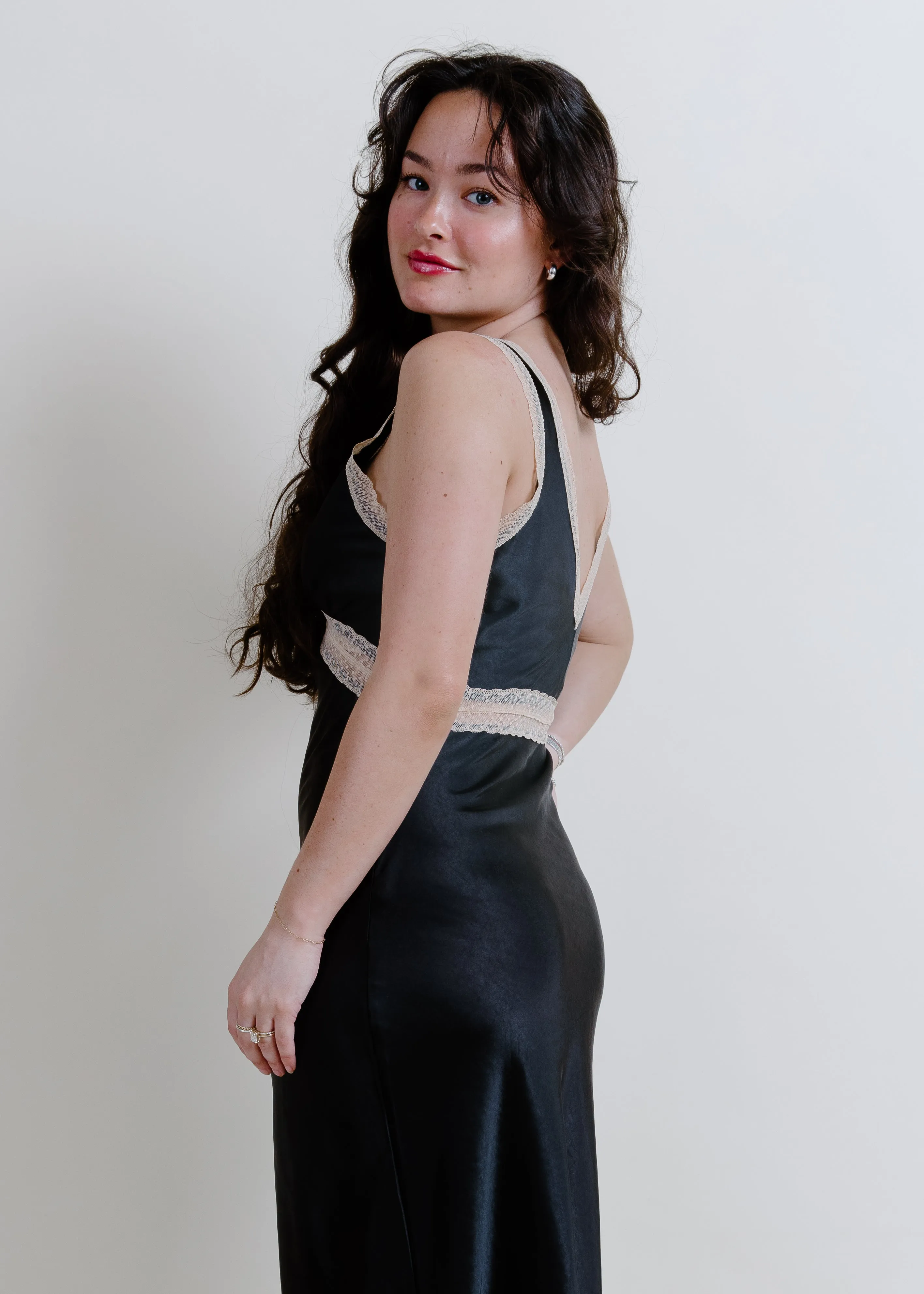 Charleston Satin Maxi Dress - Black sold by Vinnie Louise product image thumbnail 5