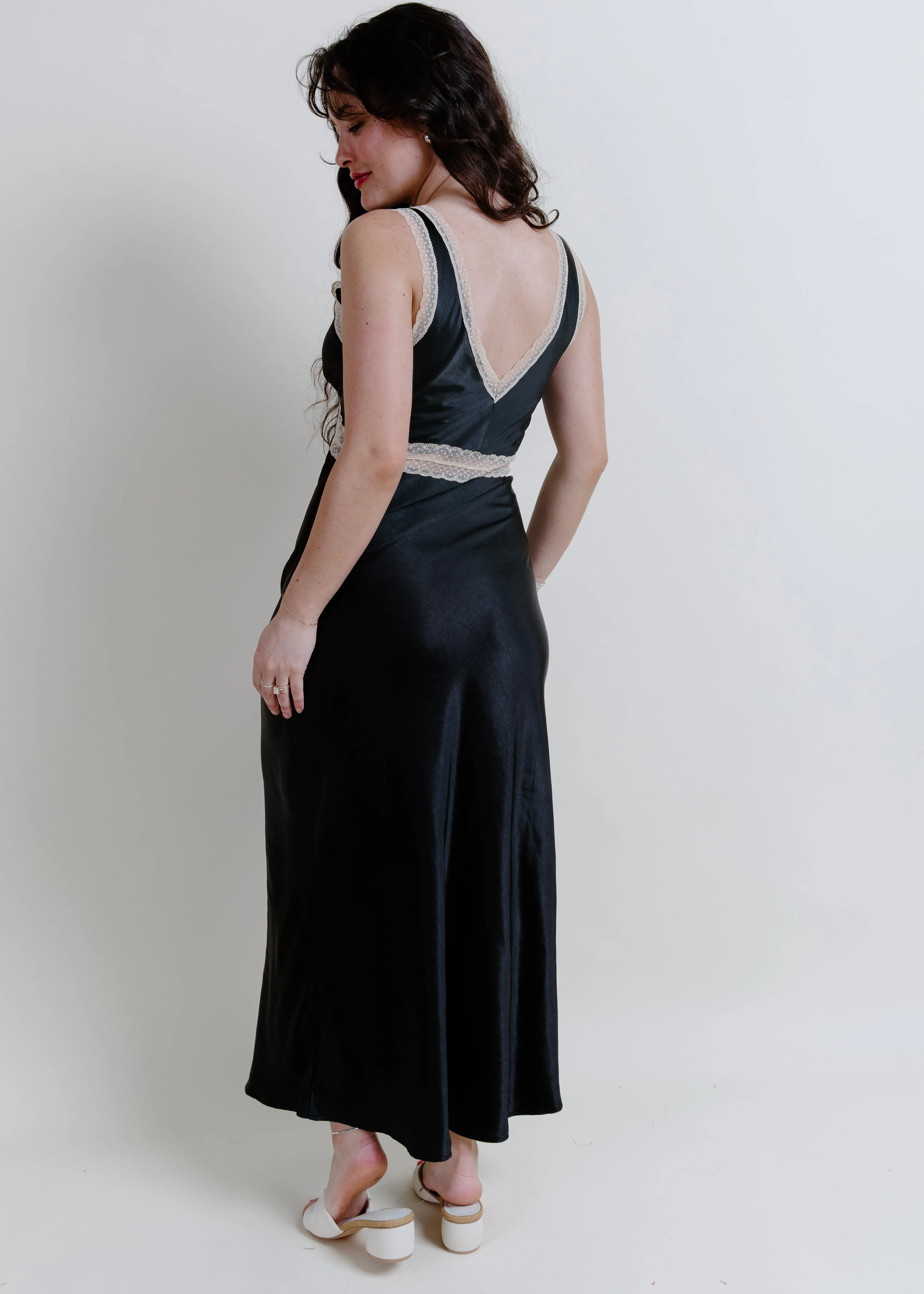 Charleston Satin Maxi Dress - Black sold by Vinnie Louise product image thumbnail 3