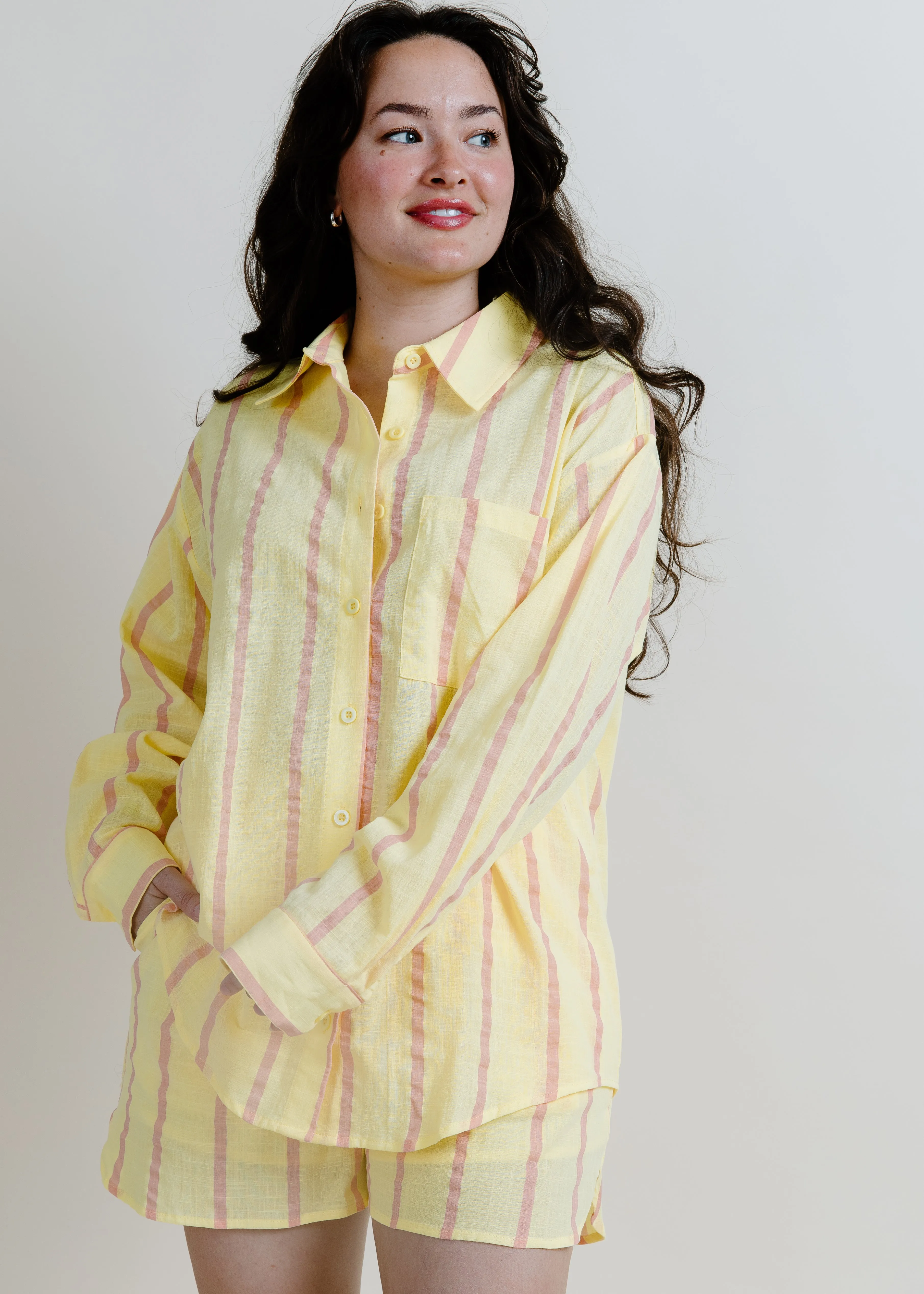 Çecily Striped Button Down - Lemon sold by Vinnie Louise product image thumbnail 2