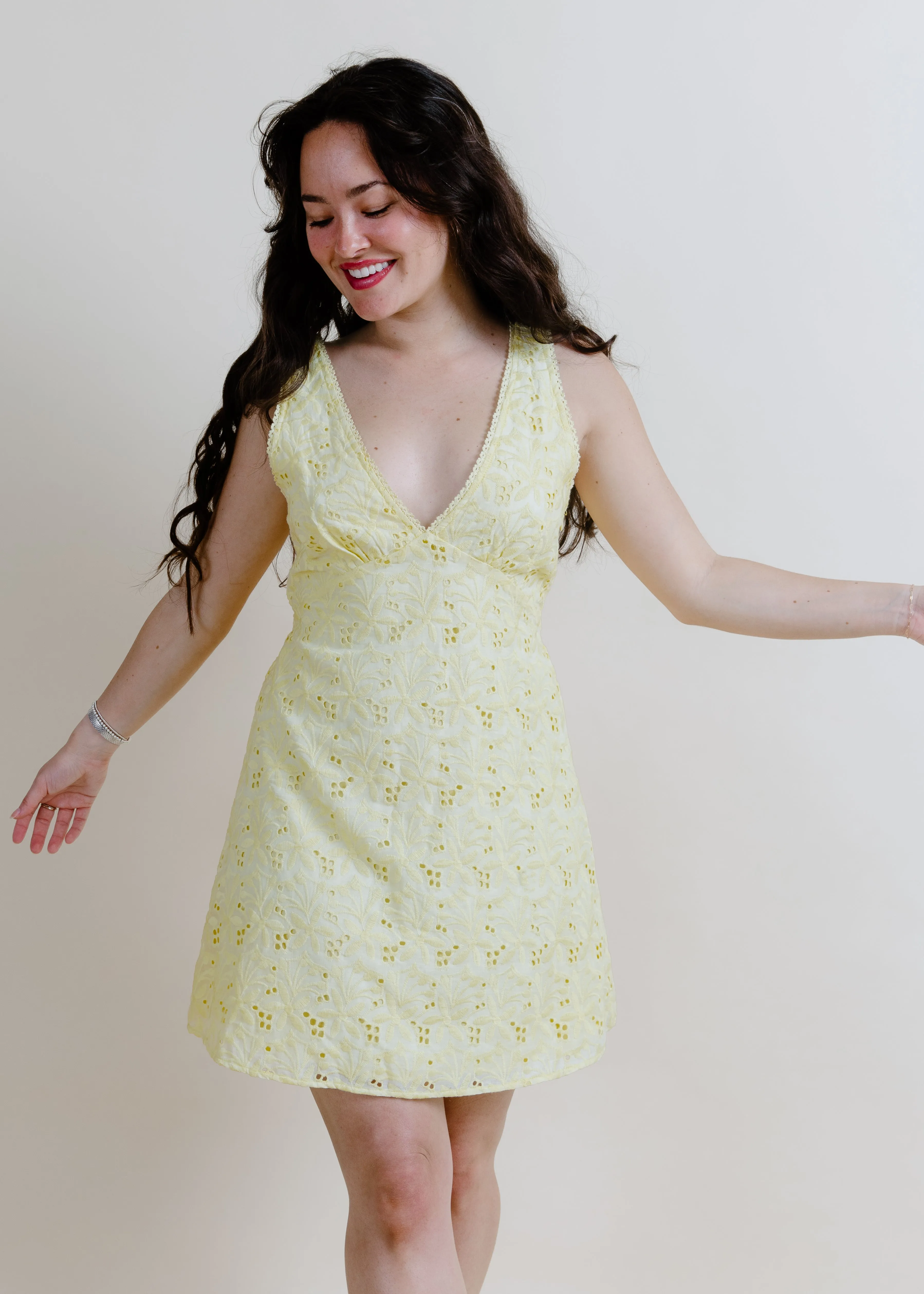 Lemon Capri Embroidered Mini Dress sold by Vinnie Louise product image thumbnail 2