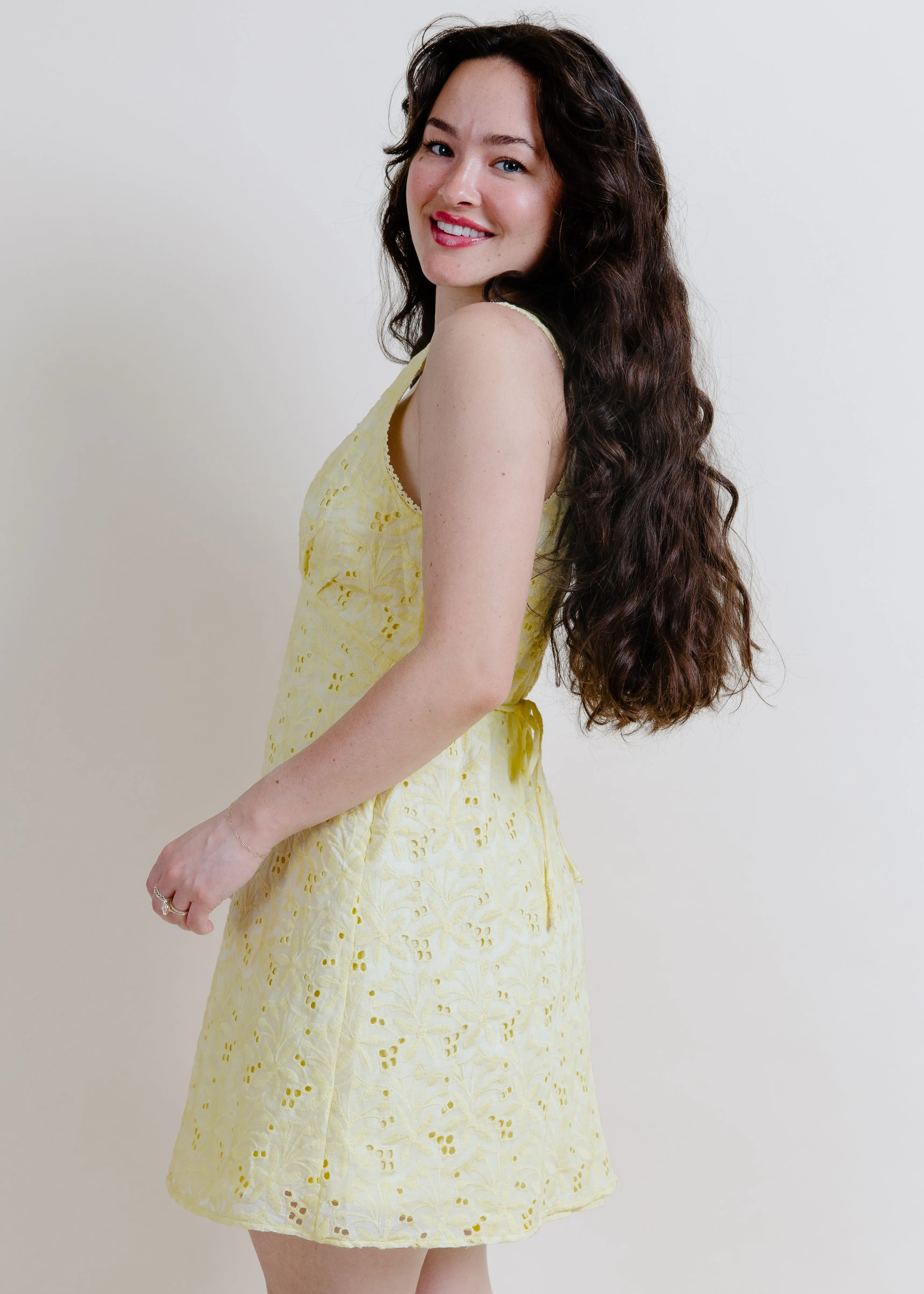 Lemon Capri Embroidered Mini Dress sold by Vinnie Louise product image thumbnail 3