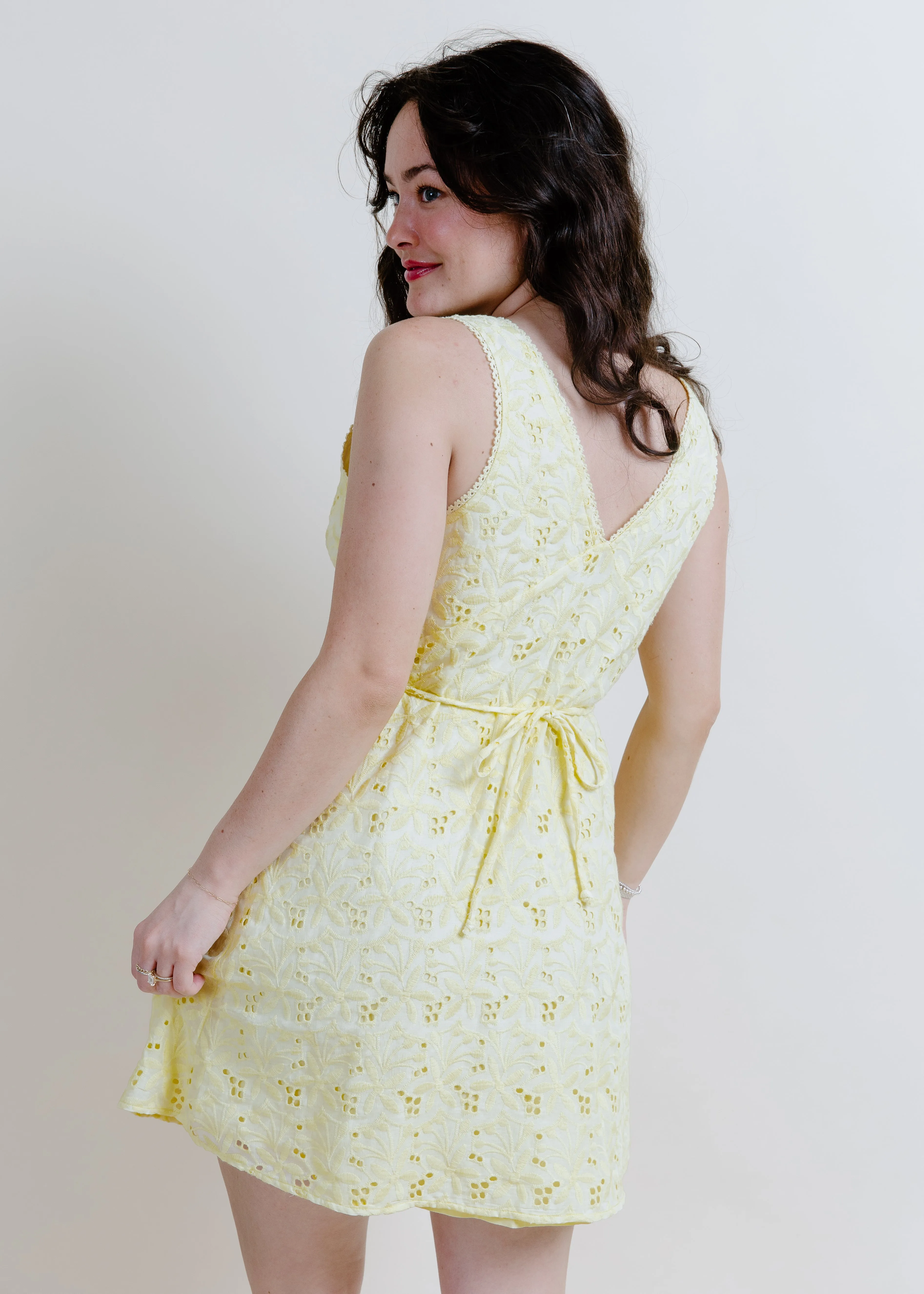 Lemon Capri Embroidered Mini Dress sold by Vinnie Louise product image thumbnail 4