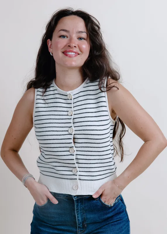 The Conklin Striped Top - White sold by Vinnie Louise