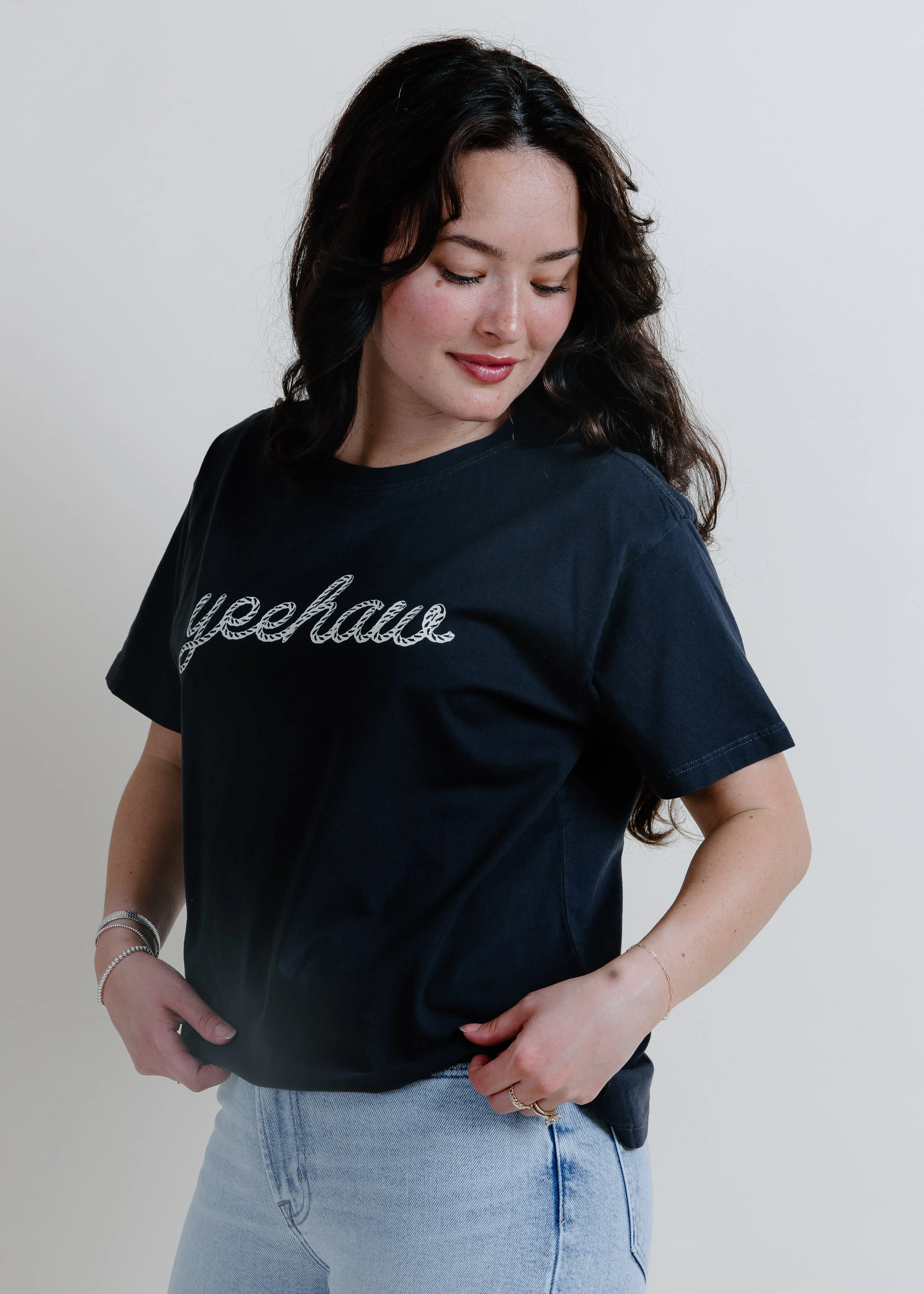Roped Yeehaw Knit Tee sold by Vinnie Louise product image thumbnail 4