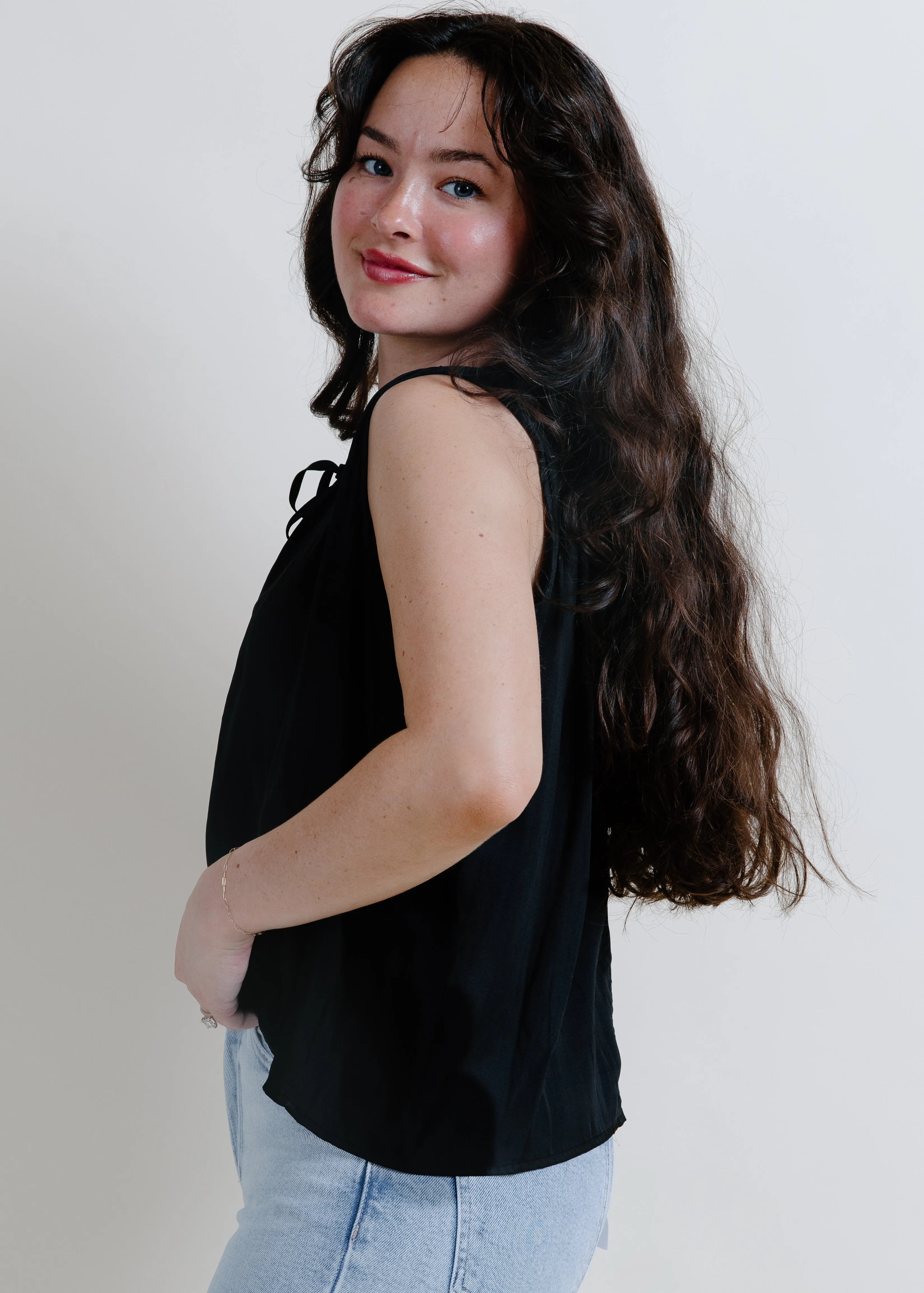 Just Like You Tie Front Top - Black sold by Vinnie Louise product image thumbnail 3